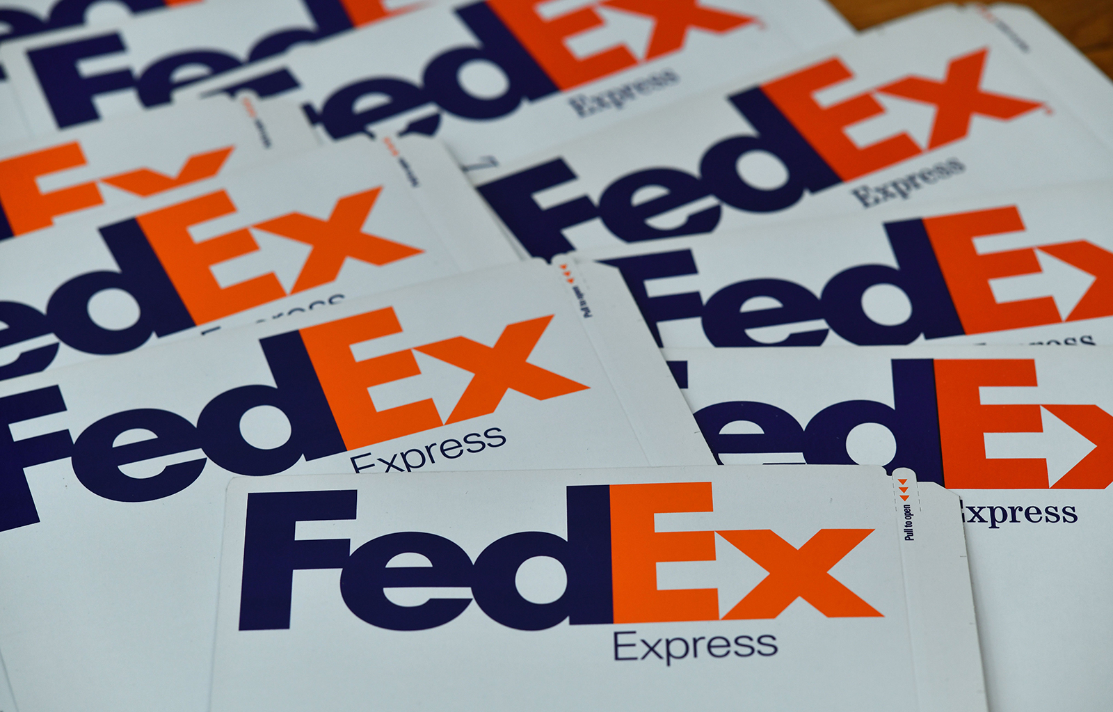 Fedex envelopes with the company logo (Chris Delmas/AFP/Getty Images)