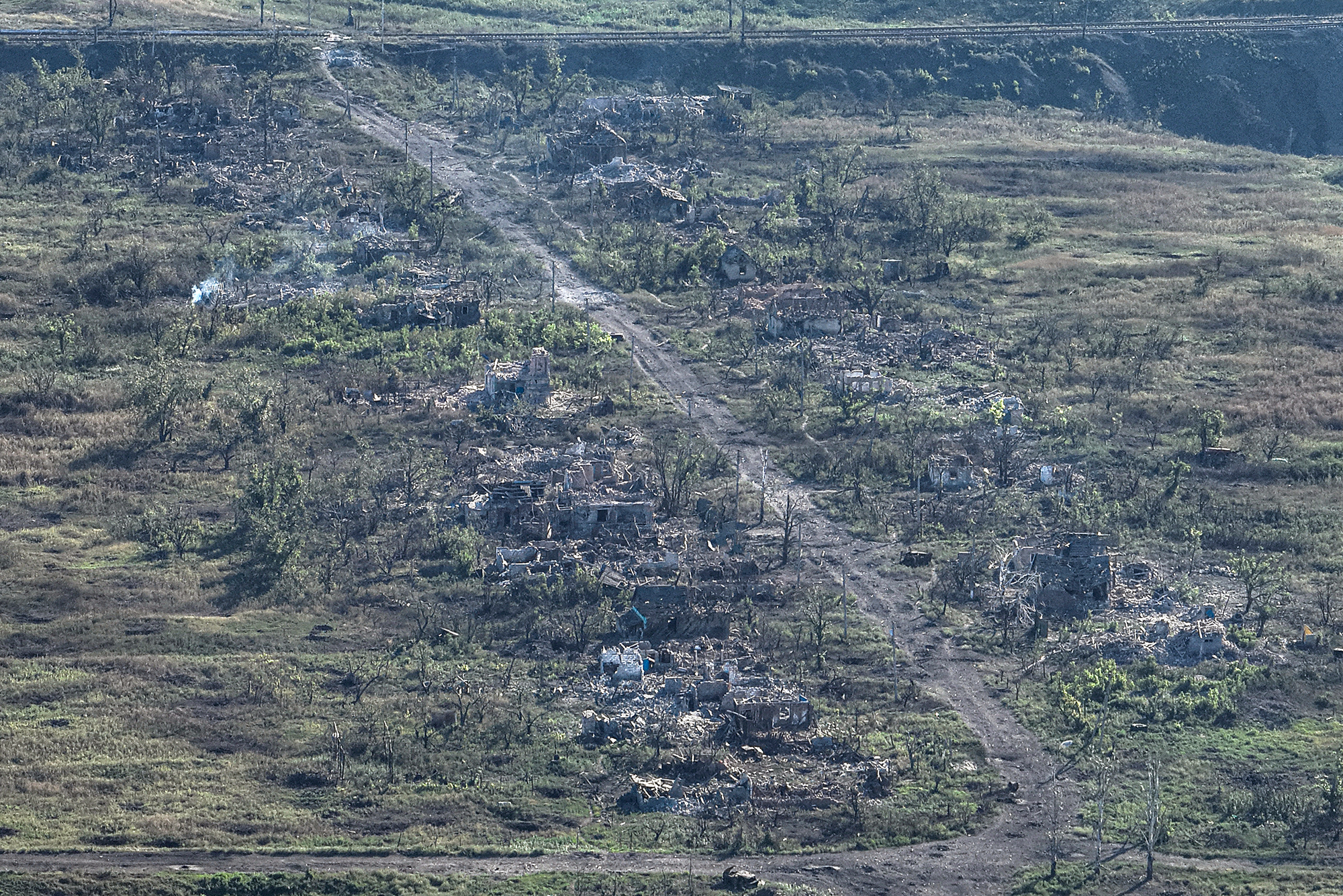 Destroyed buildings are seen in Andriivka, Ukraine, on September 6. 