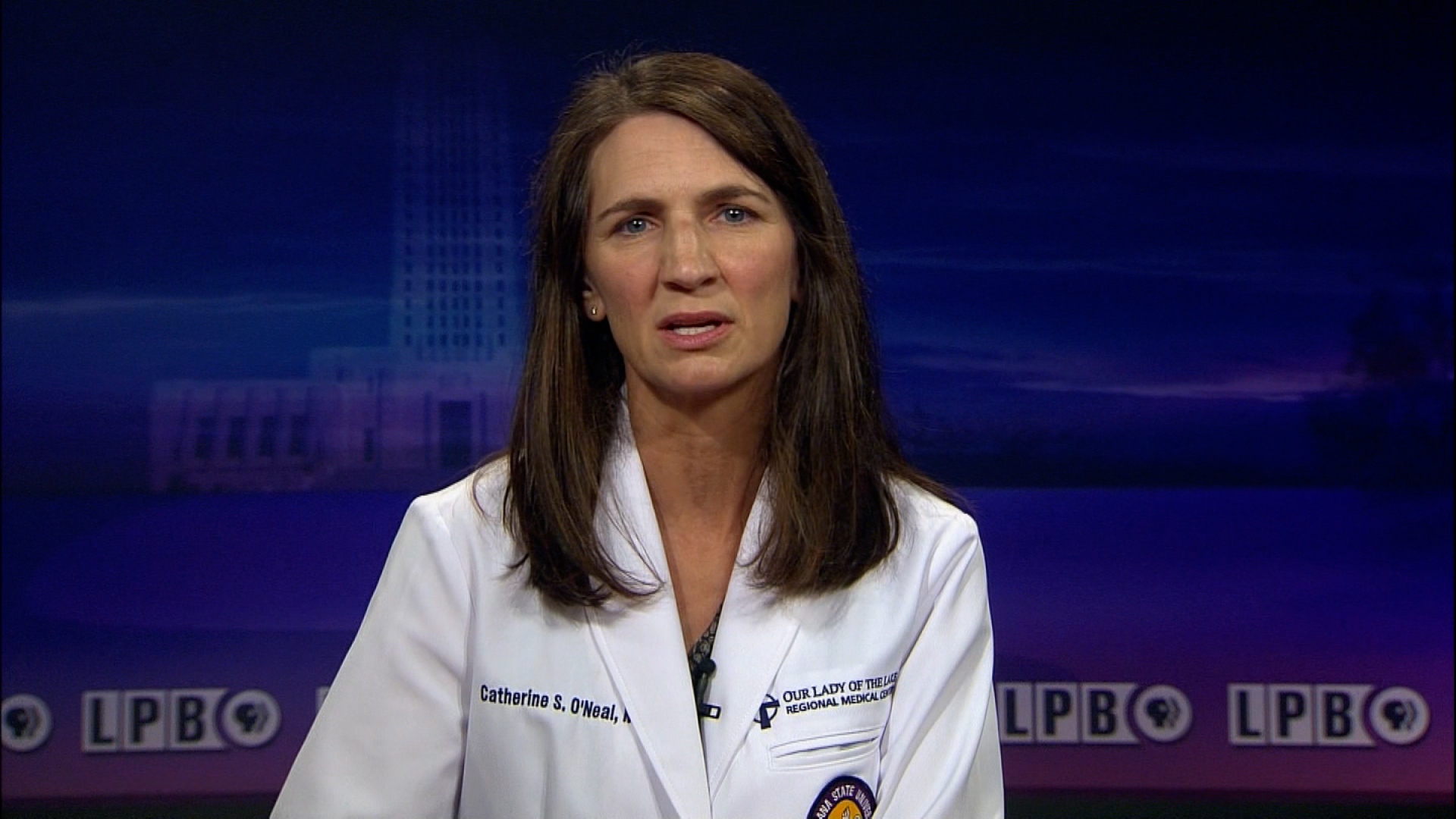 Dr. Catherine O'Neal, chief medical officer at Our Lady of the Lake Regional Medical Center in Baton Rogue, speaks during an interview on July 15.