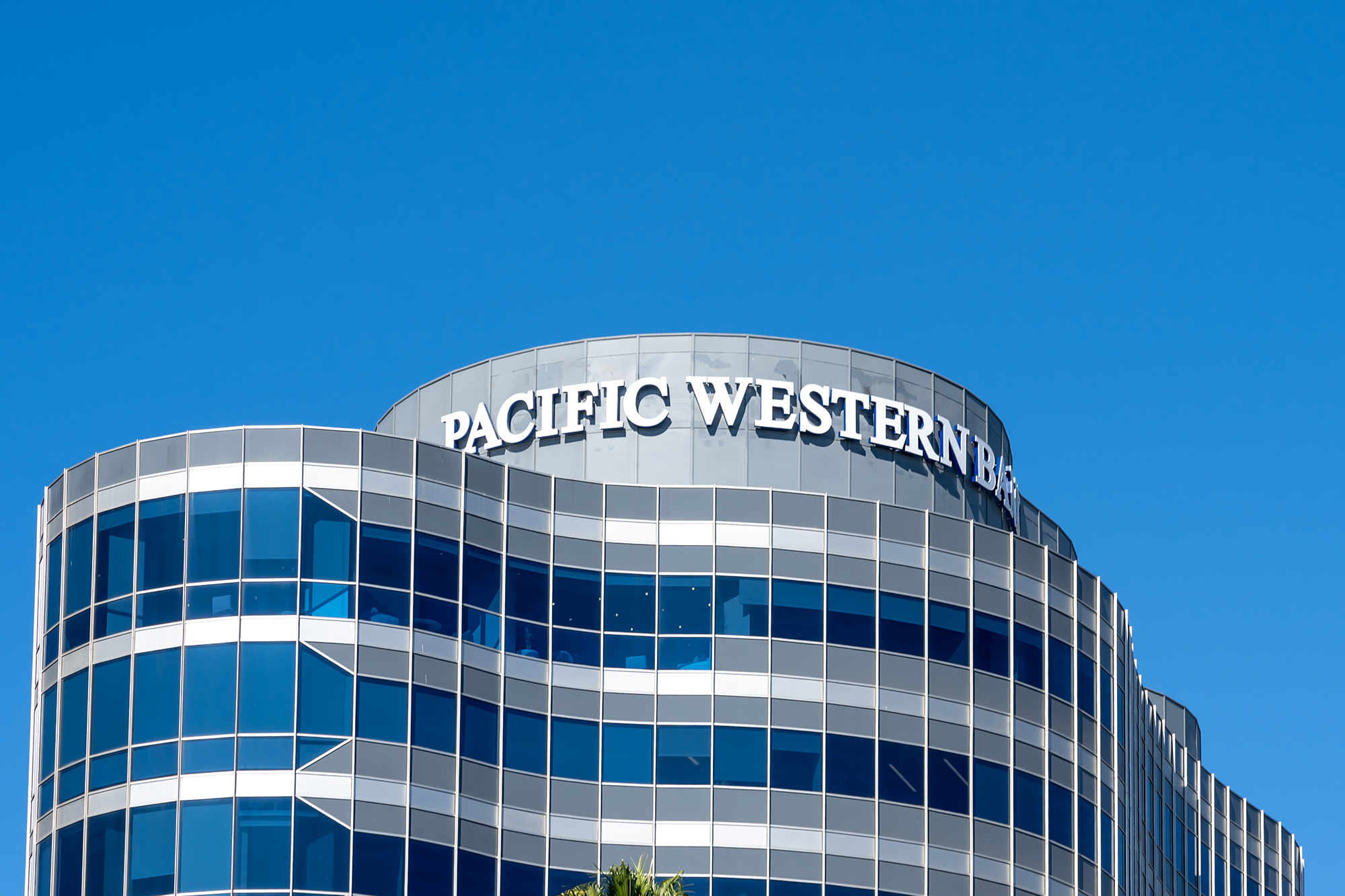 Pacific Western Bank headquarters in Beverly Hills, CA, in July 2022.