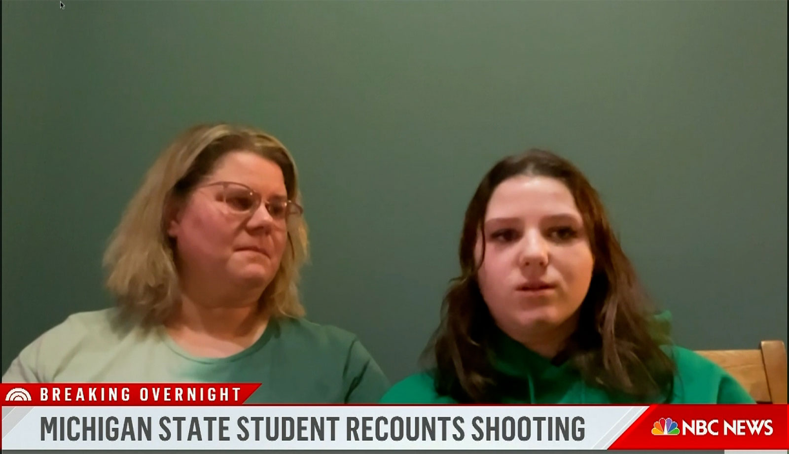 Claire Papoulias recounts hearing gunshots while on campus at Michigan State University during NBC's "Today" show on Tuesday. 