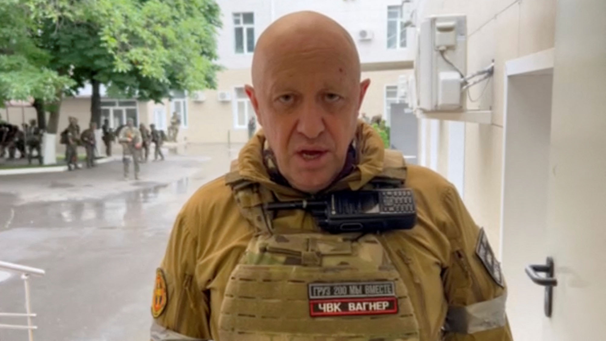 Founder of Wagner private mercenary group Yevgeny Prigozhin speaks inside the headquarters of the Russian southern army military command center in the city of Rostov-on-Don, Russia in this still image taken from a video released on June 24.