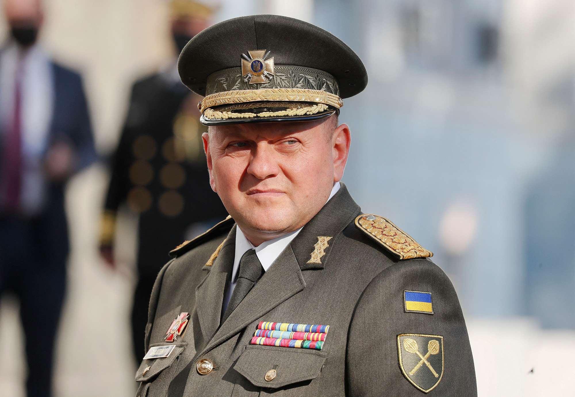 Commander-in-Chief of the Armed Forces of Ukraine Valeriy Zaluzhnyi waits before a meeting with US Defense Secretary and other officials in Kyiv, Ukraine, on October 19.