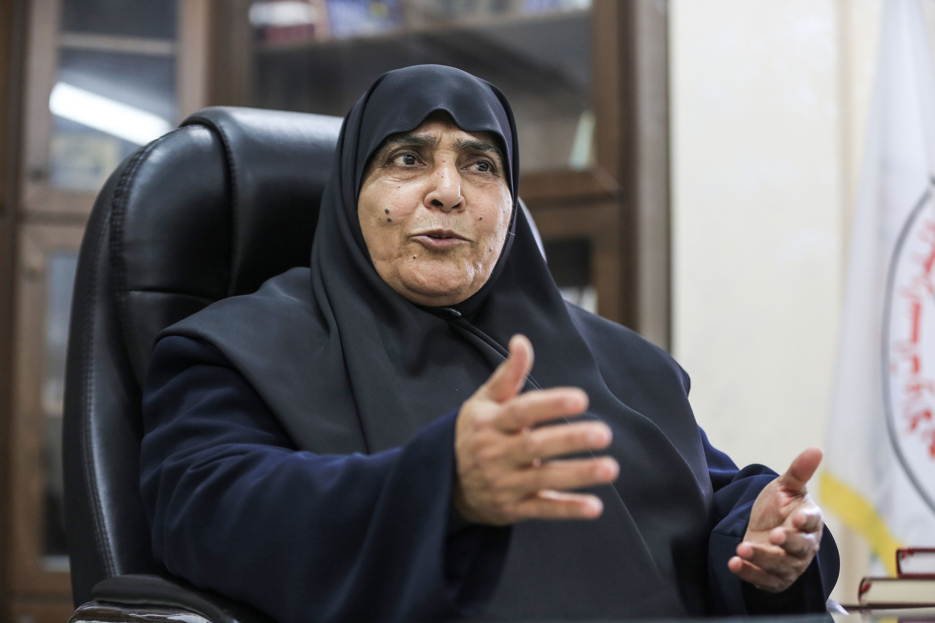 Jamila Al-Shanti speaks during an interview in Gaza City in March 2021.