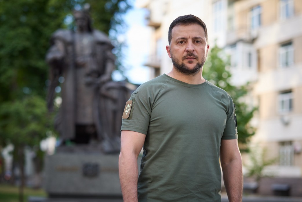 Ukrainian President Volodymyr Zelensky speaks in Kyiv, Ukraine, on June 28.