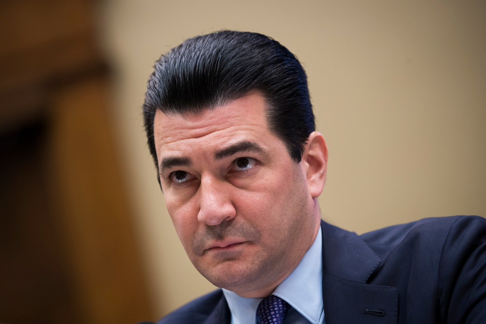 In this October 25, 2017 file photo, former FDA commissioner Dr. Scott Gottlieb testifies during a House Energy and Commerce Committee hearing concerning federal efforts to combat the opioid crisis in Washington.