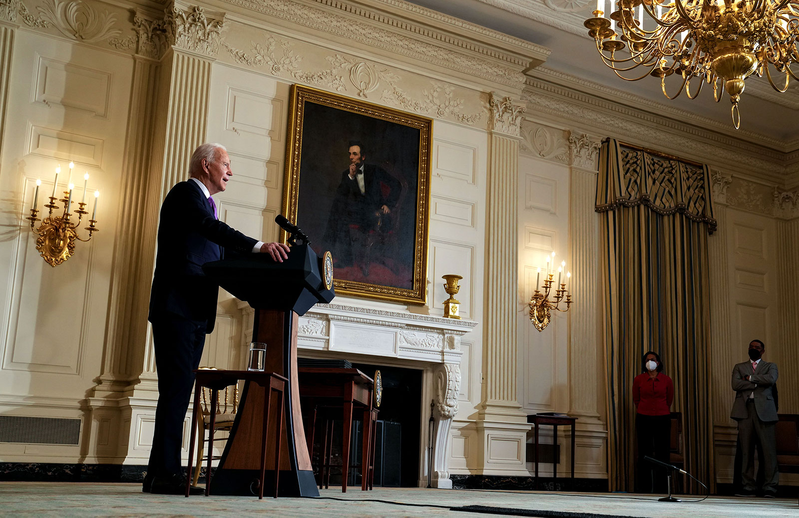 President Biden speaks at the White House on Tuesday, January 26.