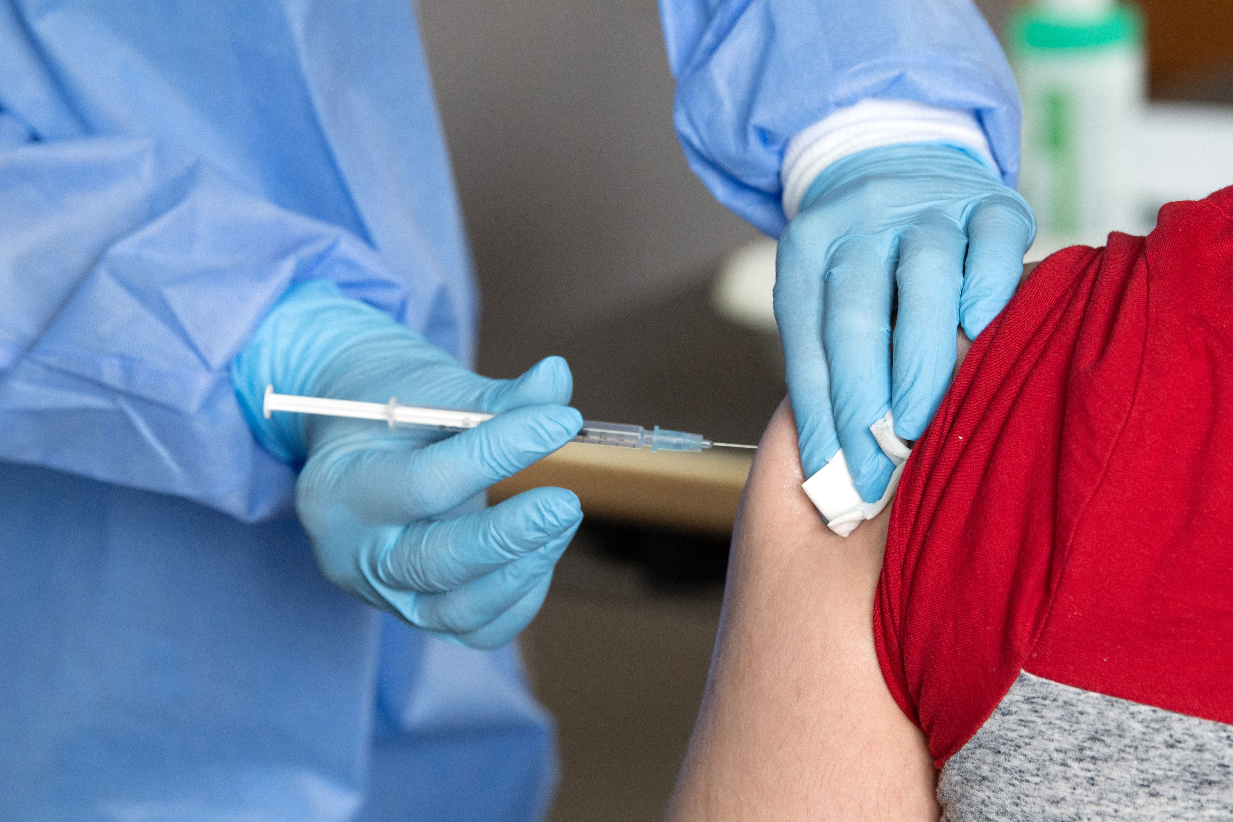 A person receives the Johnson & Johnson Covid-19 vaccine in Düsseldorf, Germany, on May 3.