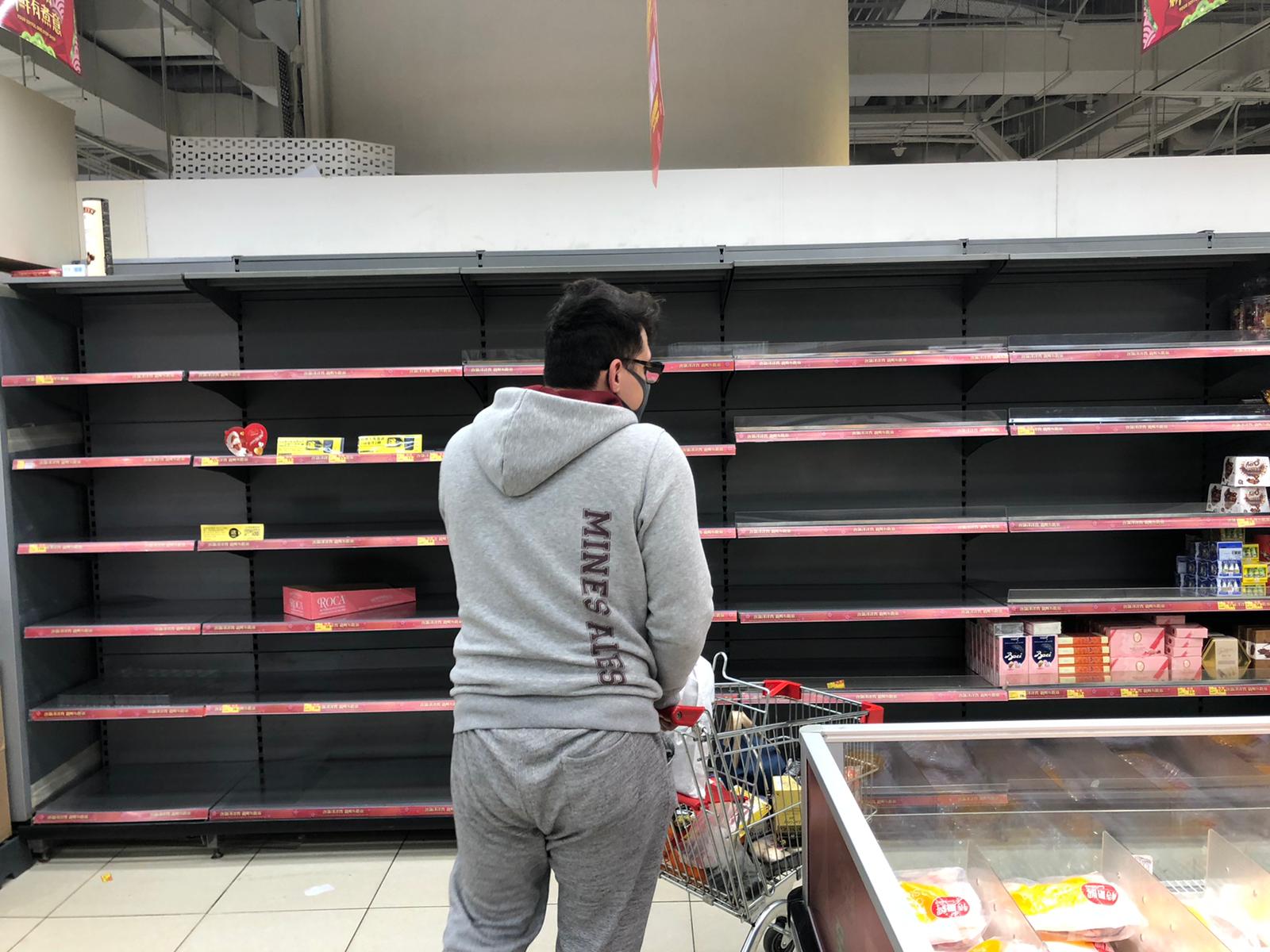 A supermarket in Hong Kong on January 28, 2020.