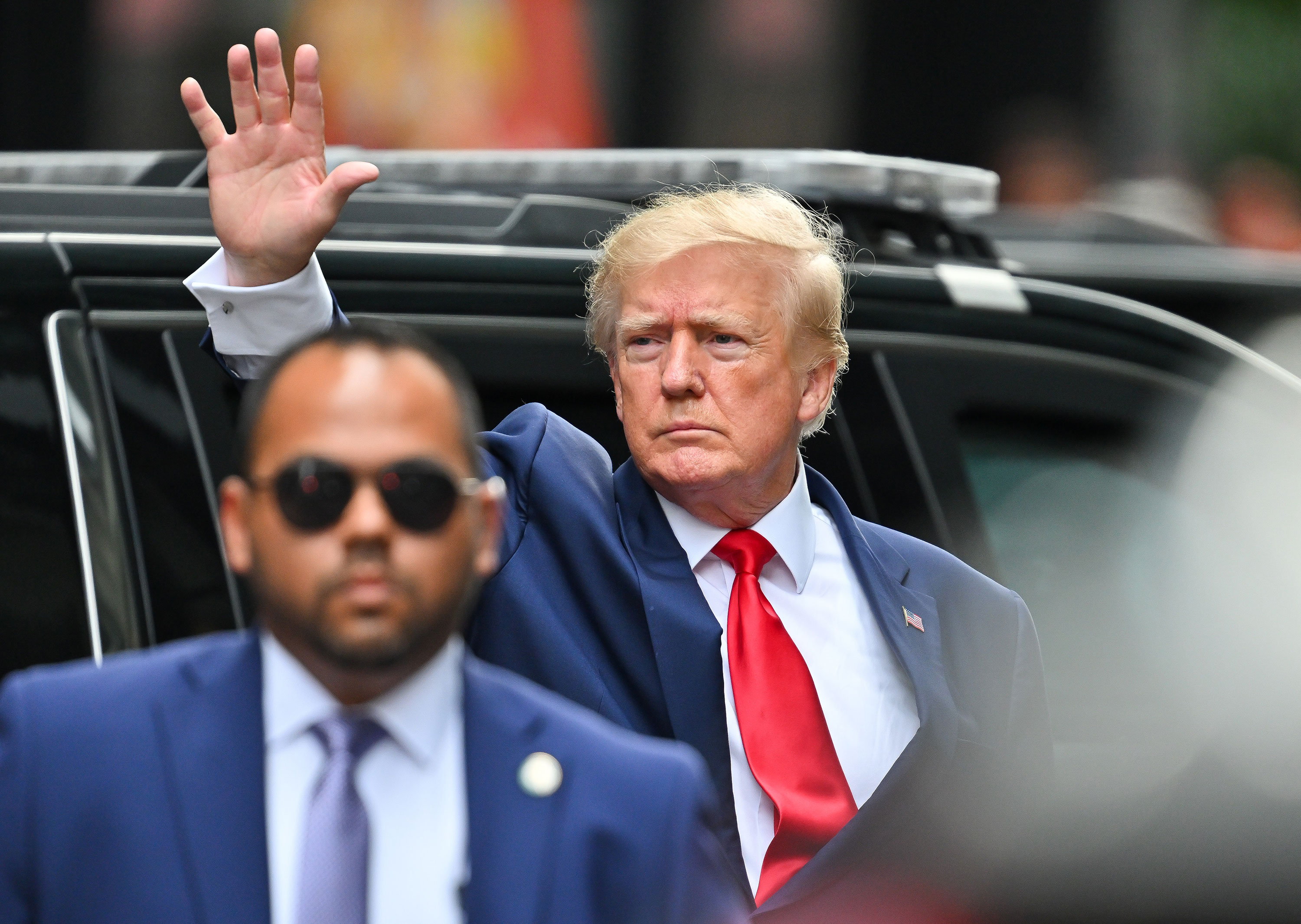 Former President Donald Trump is seen leaving Trump Tower in New York in August 2022.