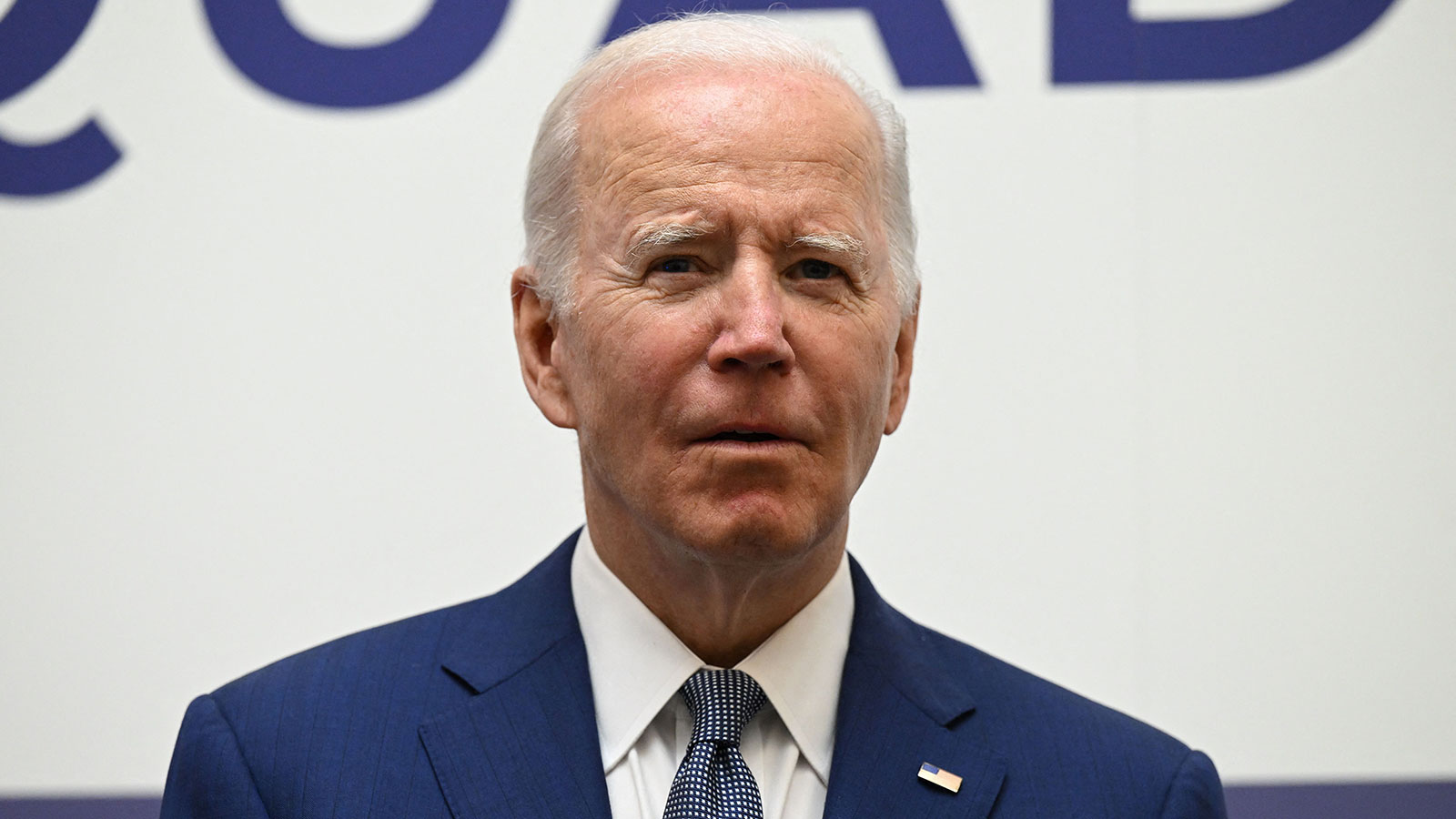 President Joe Biden speaks during the Quad Leaders Summit at Kantei in Tokyo on May 24. 