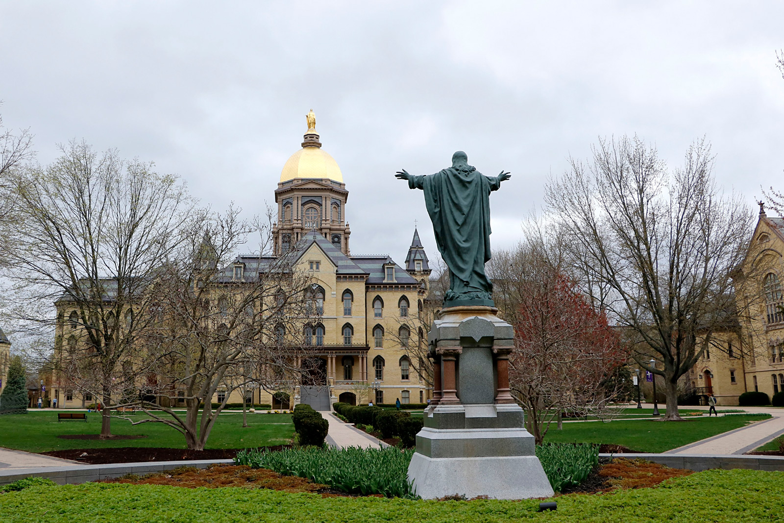 A portion of the University of Notre Dame campus is seen in South Bend, Indiana, on April 19, 2019.