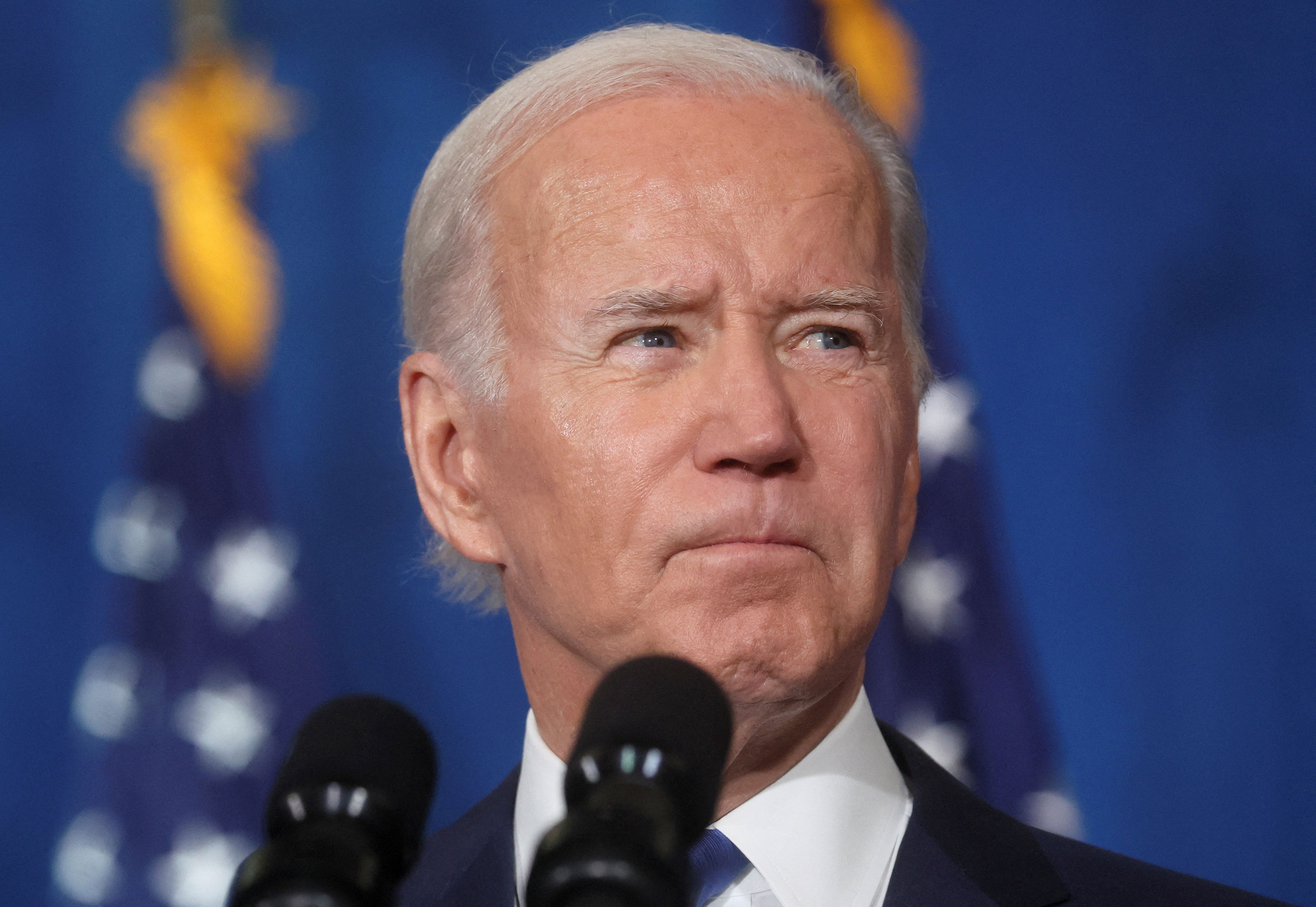 President Joe Biden speaks during a Democratic National Committee event in Washington, DC, on Wednesday.