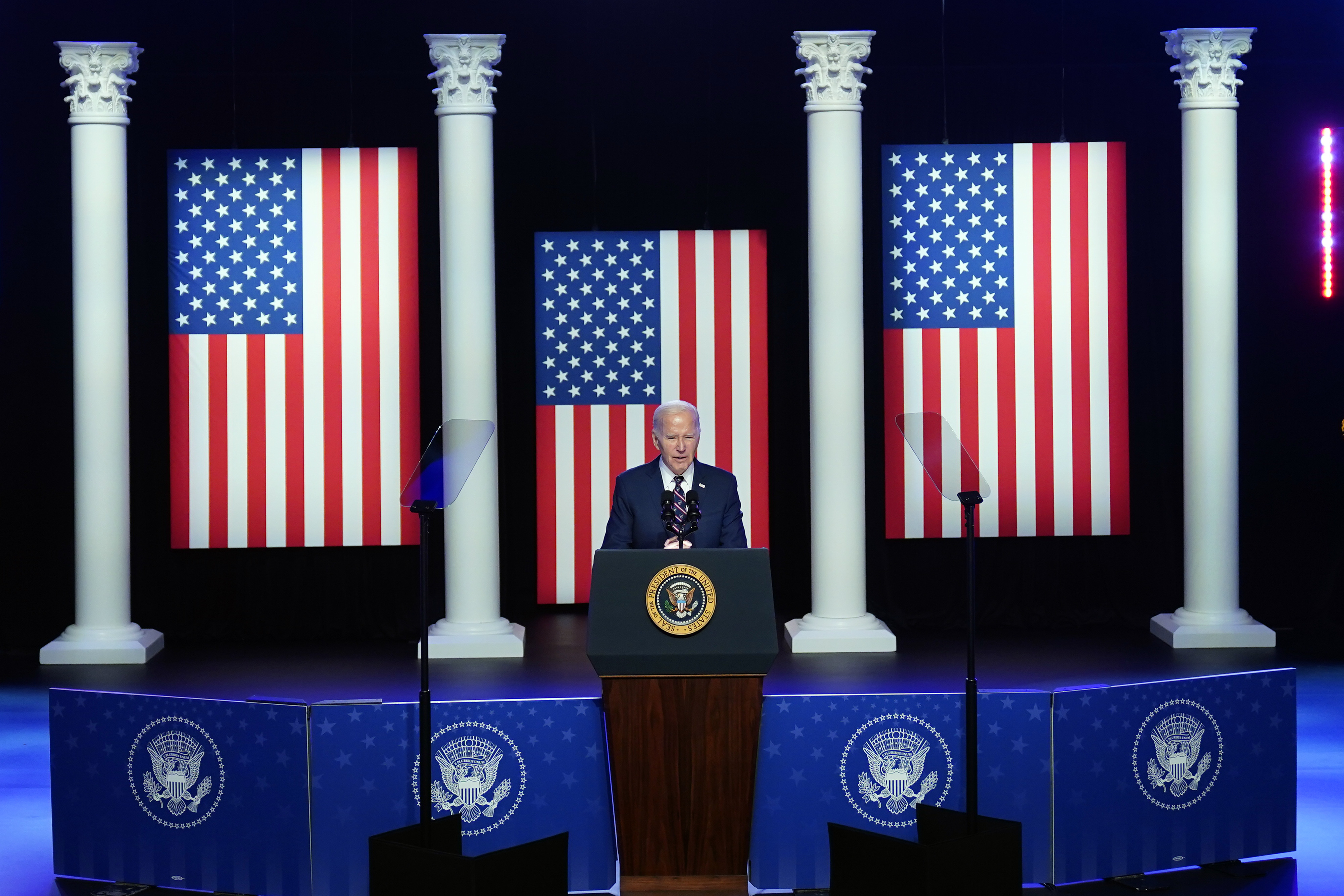 President Joe Biden speaks in Blue Bell, Pennsylvania, on January 5.