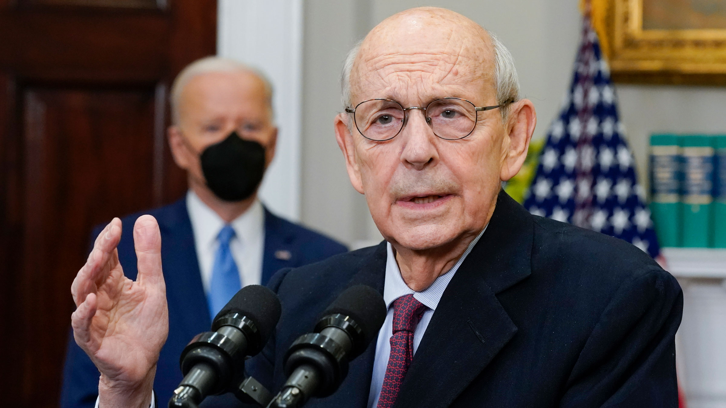 Supreme Court Justice Stephen Breyer announces his retirement at the White House in January.