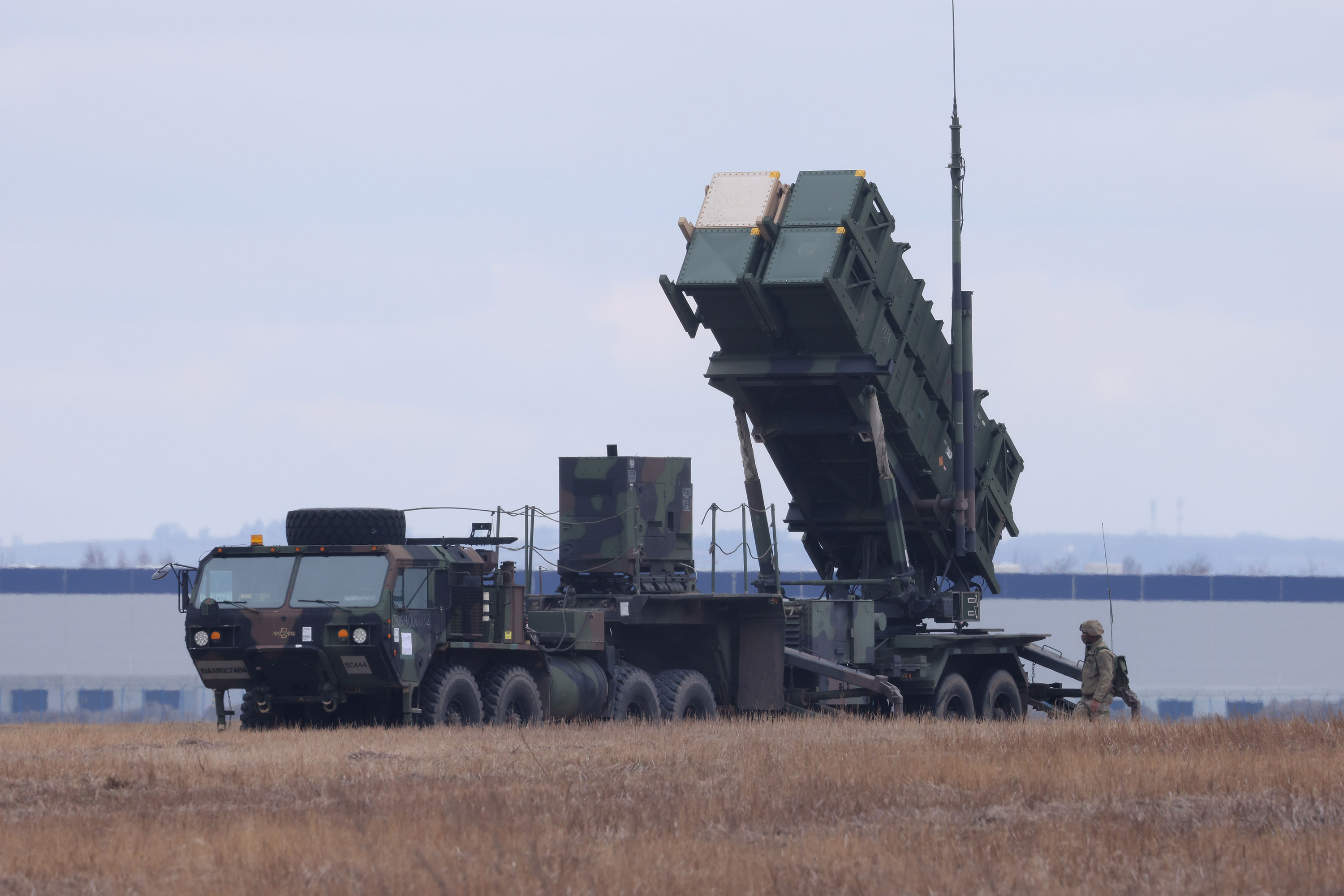 A US Army Patriot air defense system is pictured in Rzesznow, Poland, on March 8, 2022. 