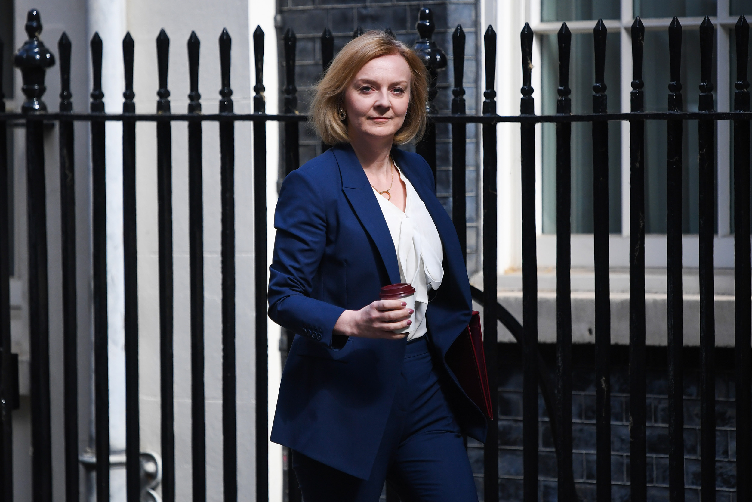 Liz Truss, UK foreign secretary, arrives for a weekly meeting of cabinet ministers at 10 Downing Street in London, England, on July 5.