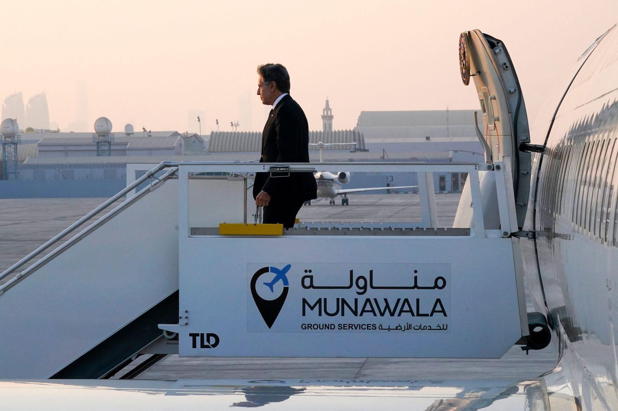 US Secretary of State Antony Blinken arrives in Abu Dhabi on Saturday.