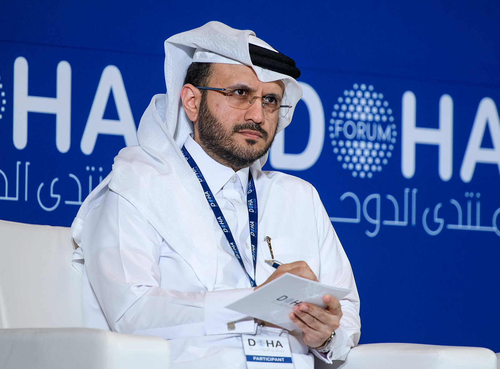 Majed Al Ansari attends an event in Doha, Qatar, on December 11, 2023. 