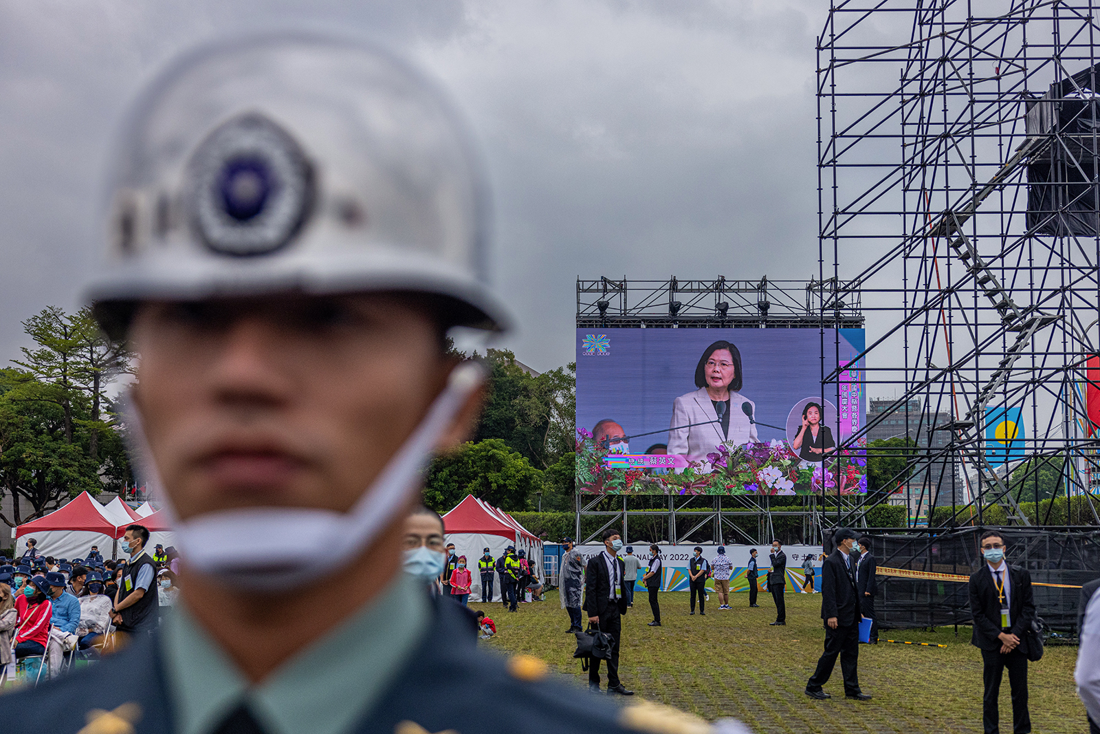 Taiwan's President Tsai Ing-wen gives a speech on the Taiwan's National Day on October 10.