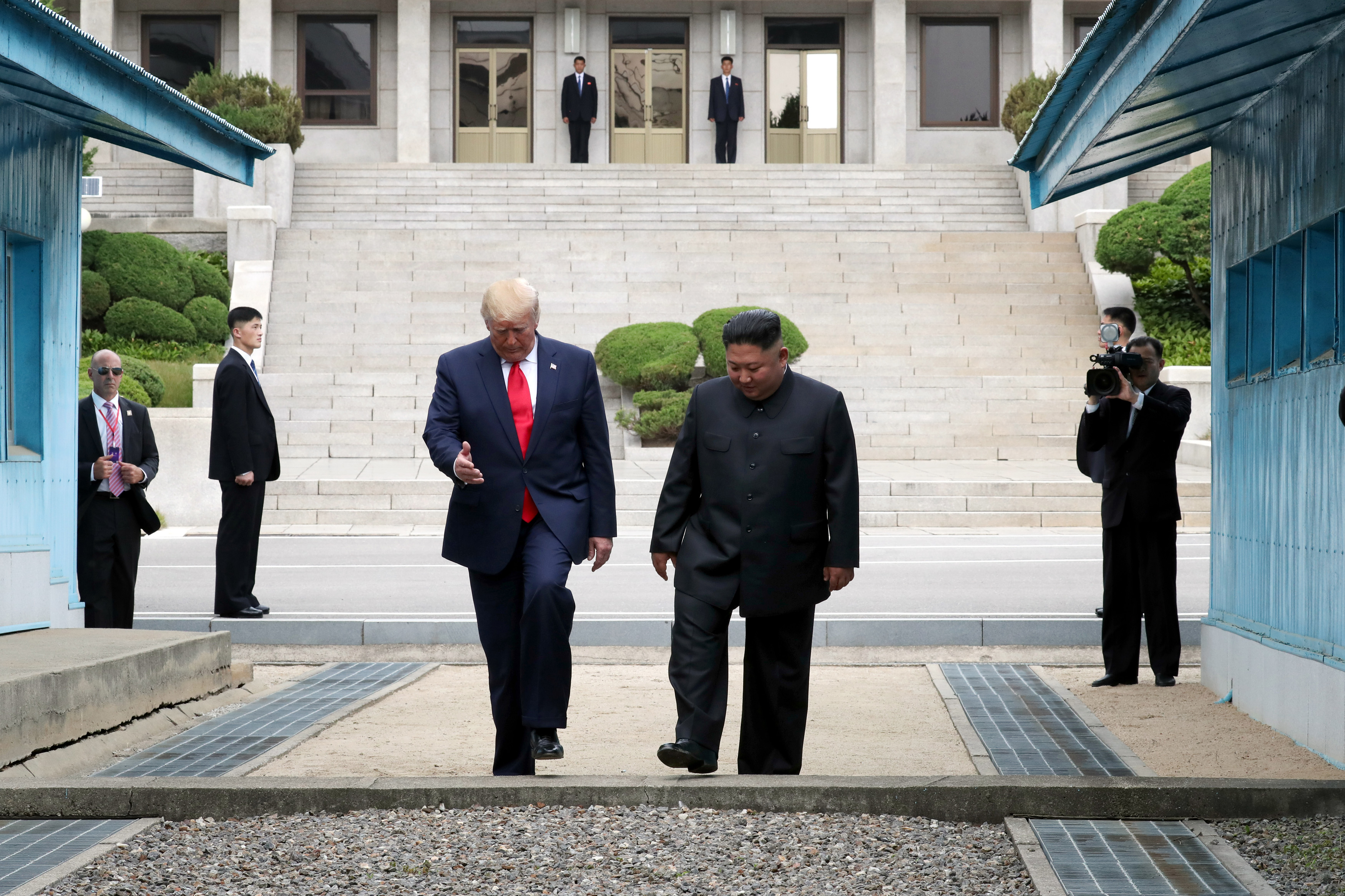 US President Donald Trump and North Korean leader Kim Jong Un at the DMZ.