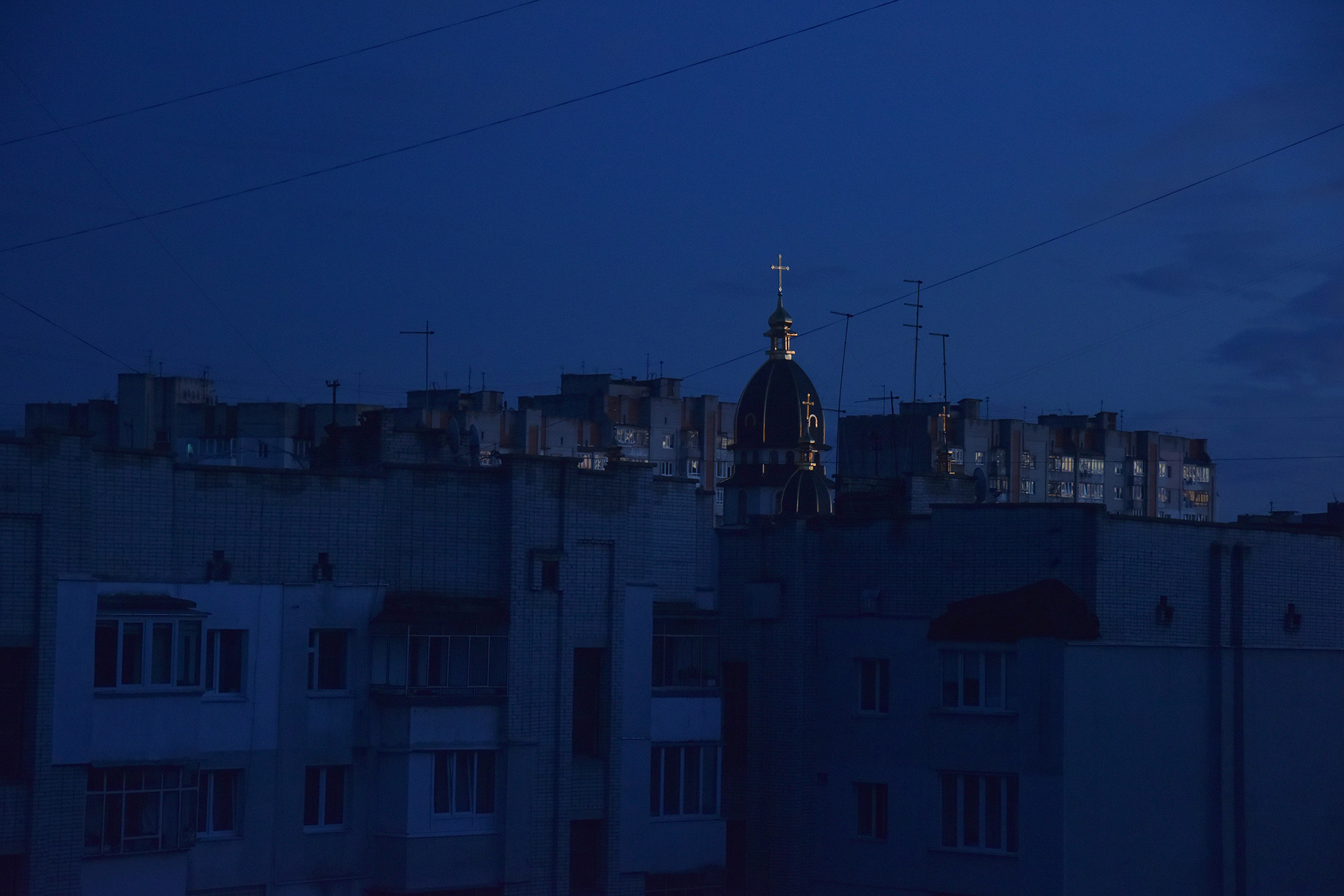 Blackout in Lviv, Ukraine, after a Russian missile attack on December 29.