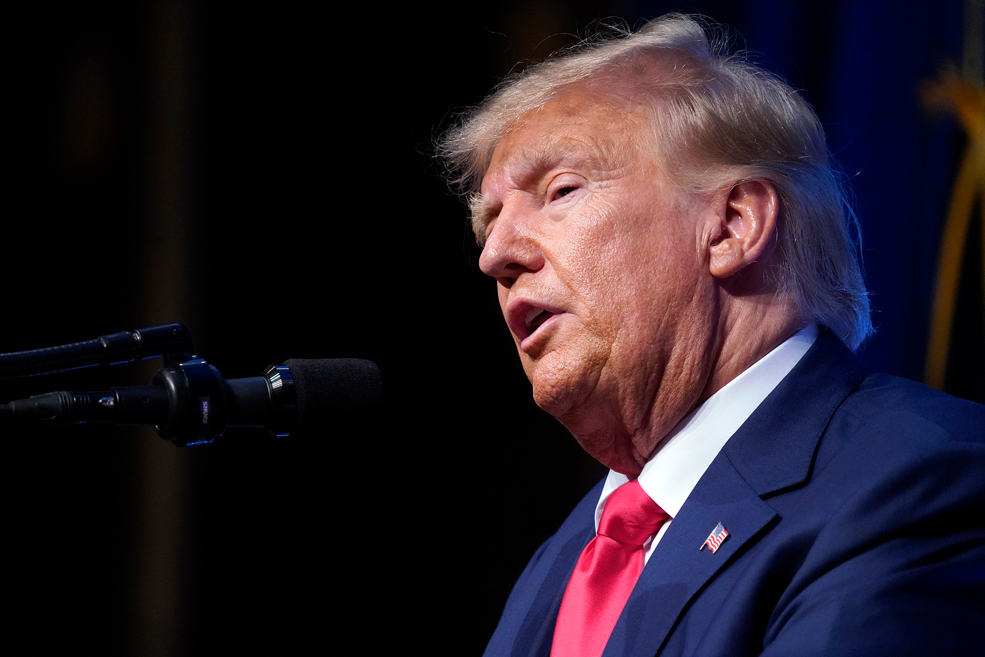 Former President Donald Trump speaks at the North Carolina Republican Party Convention in Greensboro, North Carolina, on June 10. 
