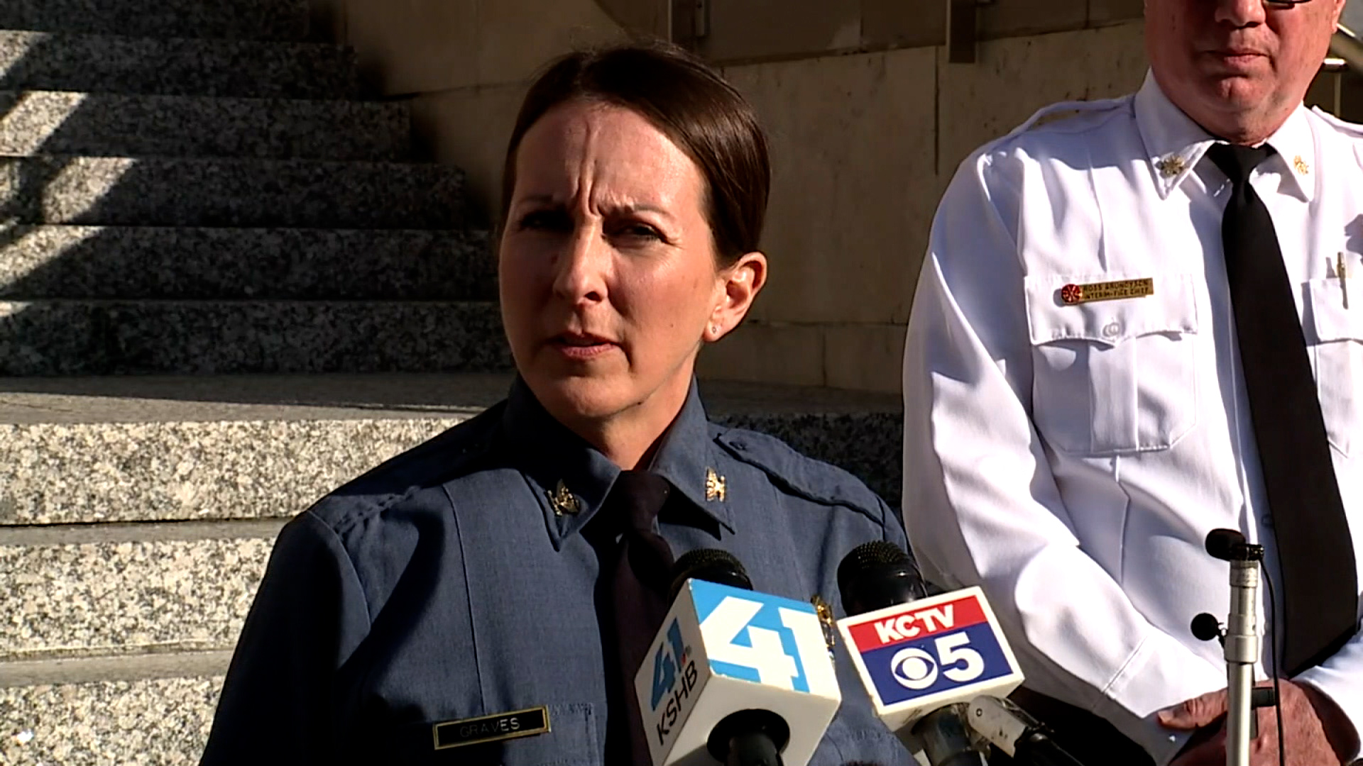 Kansas City Police Chief Stacey Graves speaks during a press conference in Kansas City on Wednesday. 