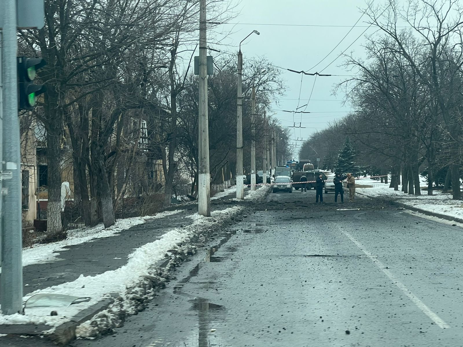 The site of a missile strike in Kramatorsk, Ukraine, on February 2.