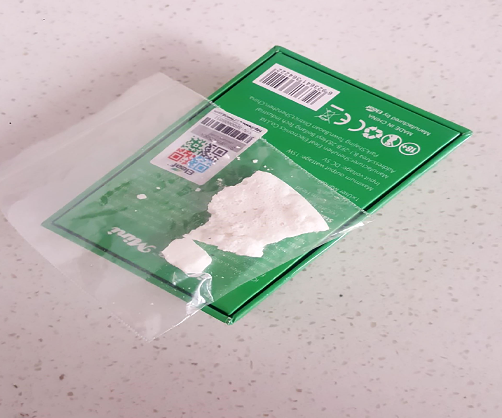 This photo from the US Department of Justice shows a white substance that appears to be cocaine.