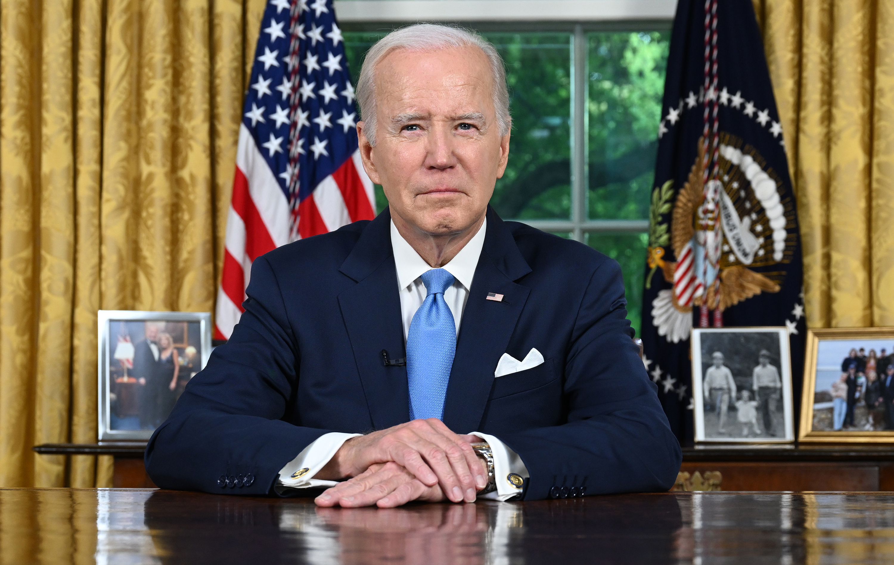 President Joe Biden during a national address in the Oval Office of the White House in Washington, DC, on June 2.