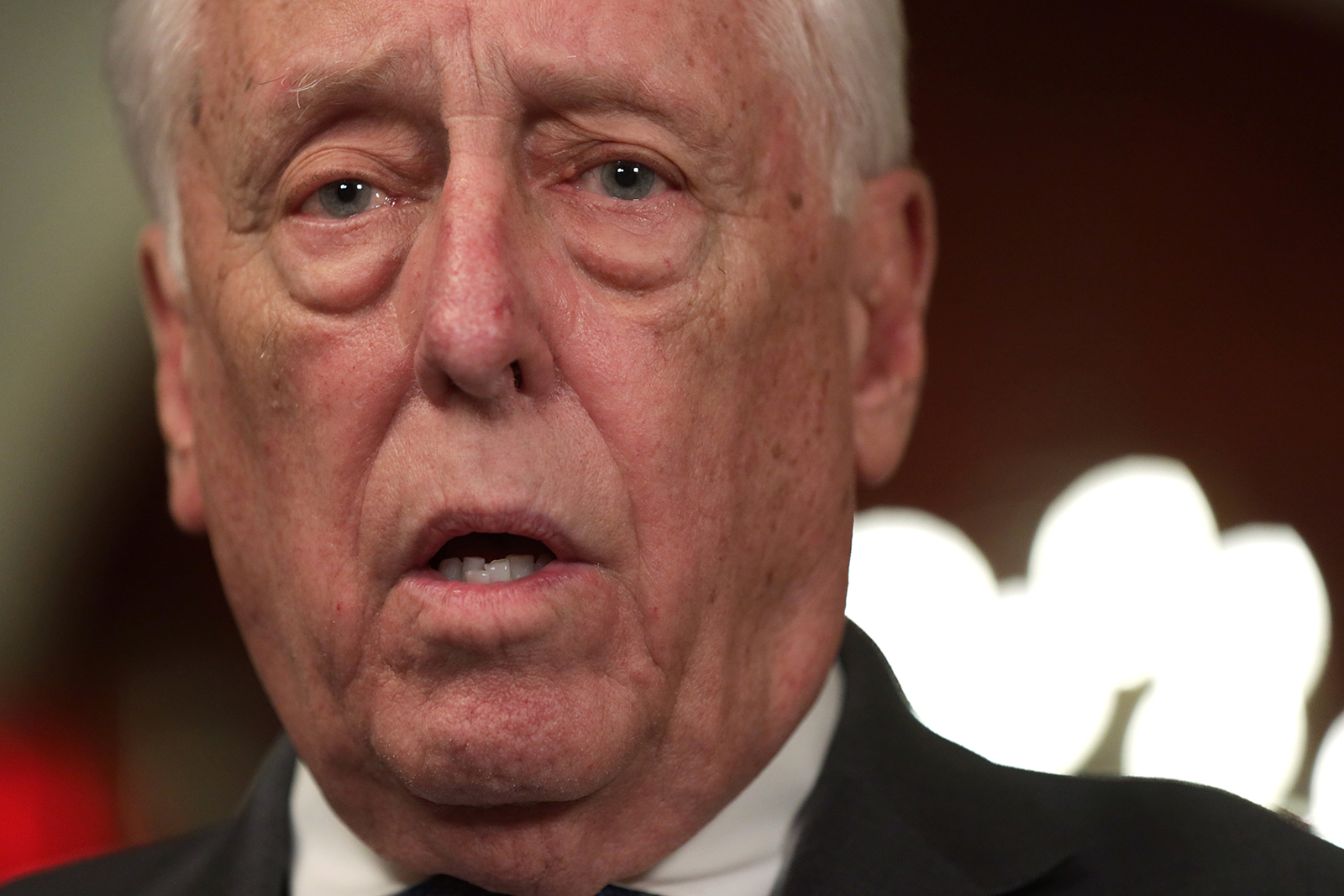 House Majority Leader Steny Hoyer speaks to members of the media on March 13, in Washington, DC. 