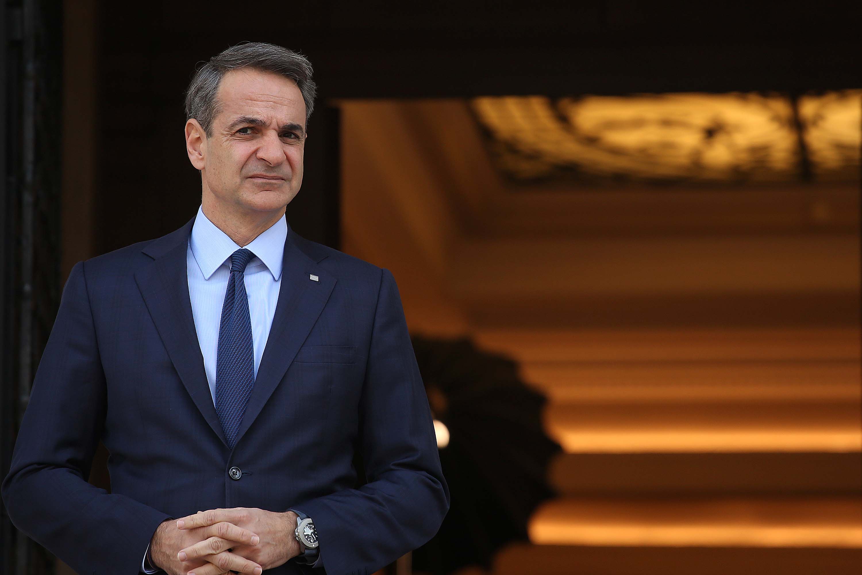Greek Prime Minister Kyriakos Mitsotakis is pictured in Athens, Greece on February 16. 