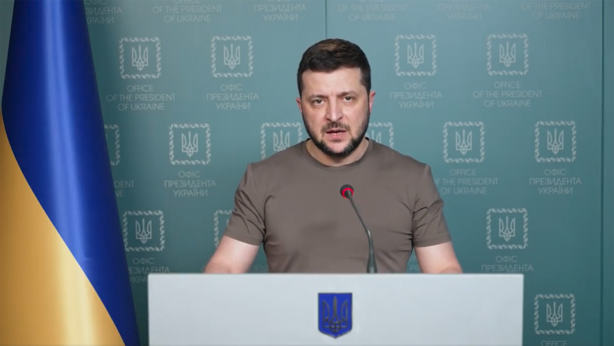 Ukrainian President Volodymyr Zelenksy speaks during a Facebook video on Tuesday March 29. 