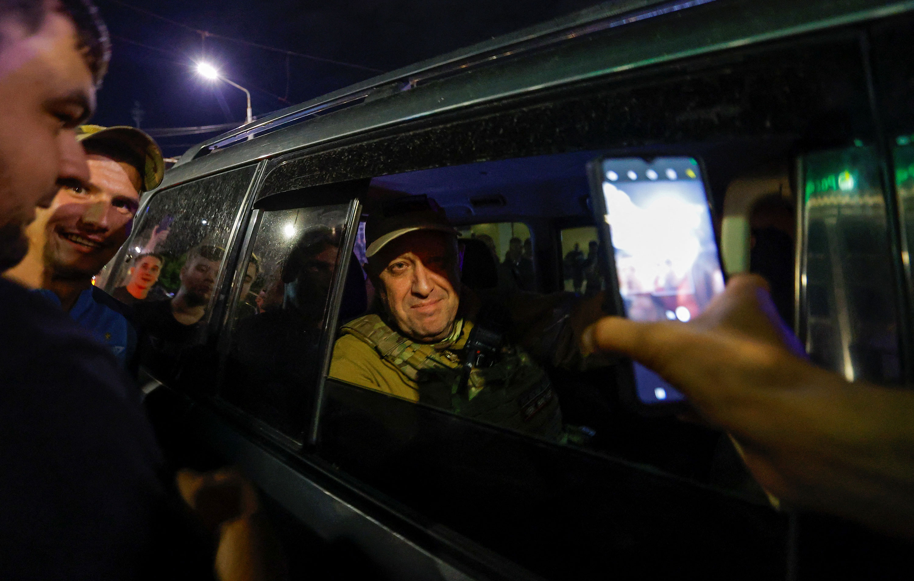 Yevgeny Prigozhin, leader of the Wagner mercenary group, leaves the southern Russian city of Rostov-on-Don on June 24. 