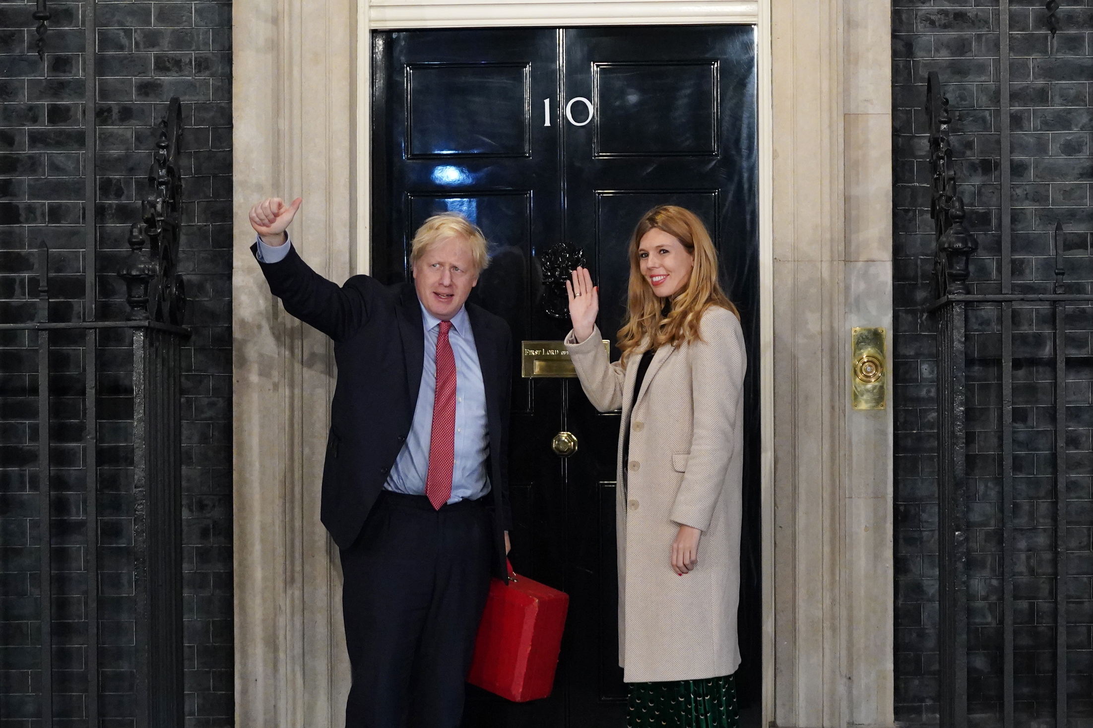 UK PM Boris Johnson with his girlfriend Carrie Symonds 
