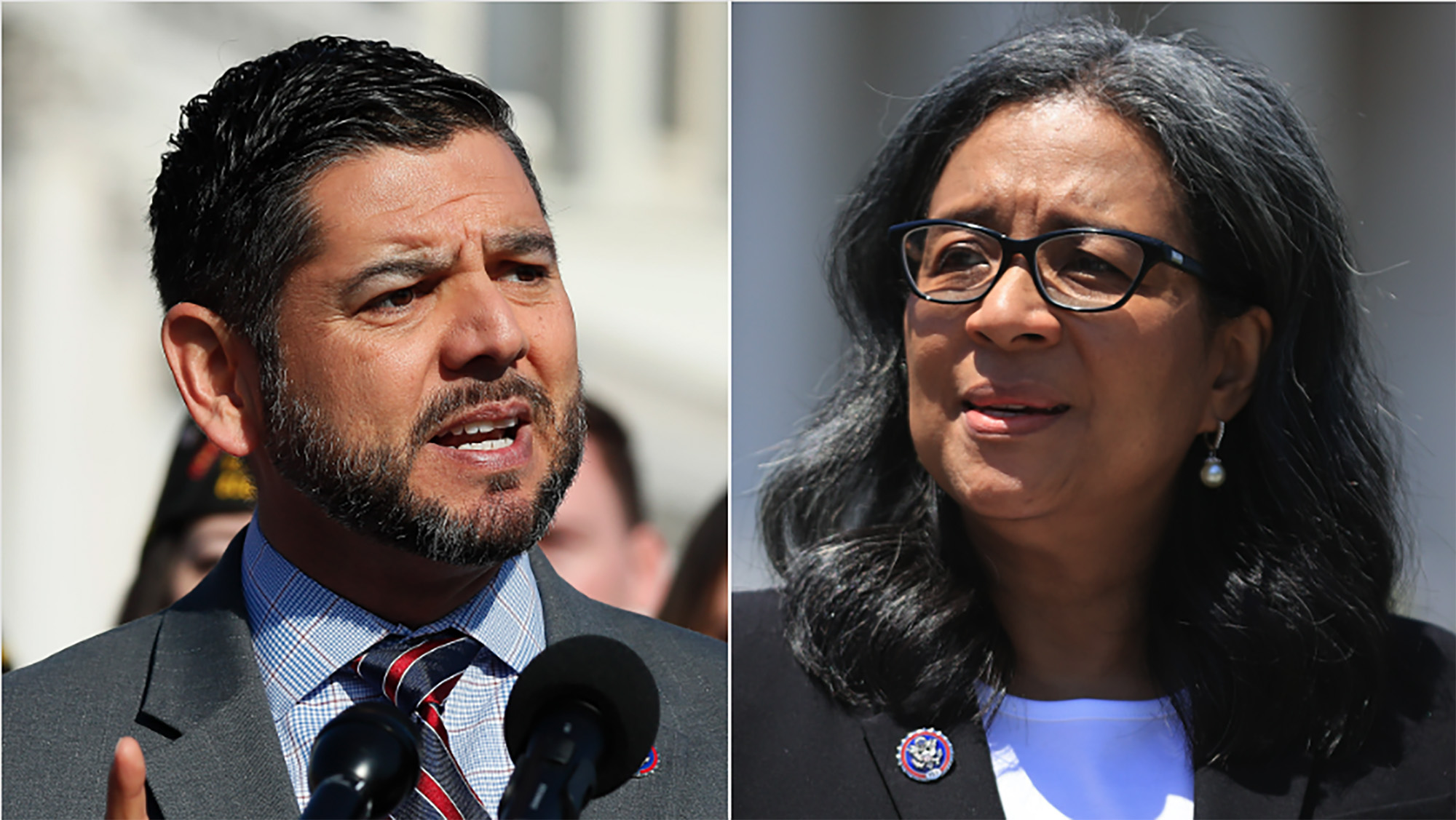 Democratic Rep. Raul Ruiz and Democratic Rep. Marilyn Strickland are seen in these file images. 