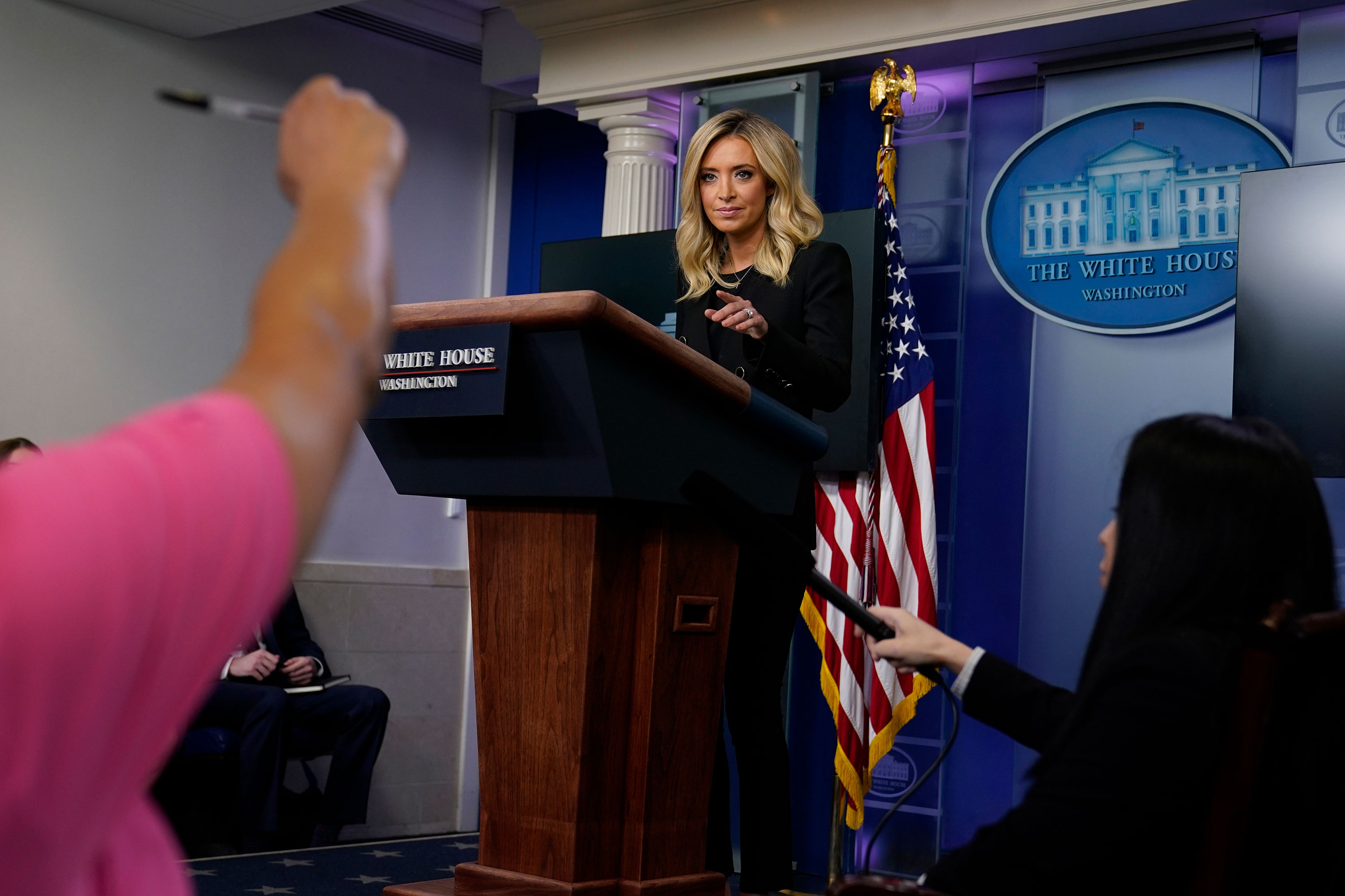 During her first briefing, White House press sec...