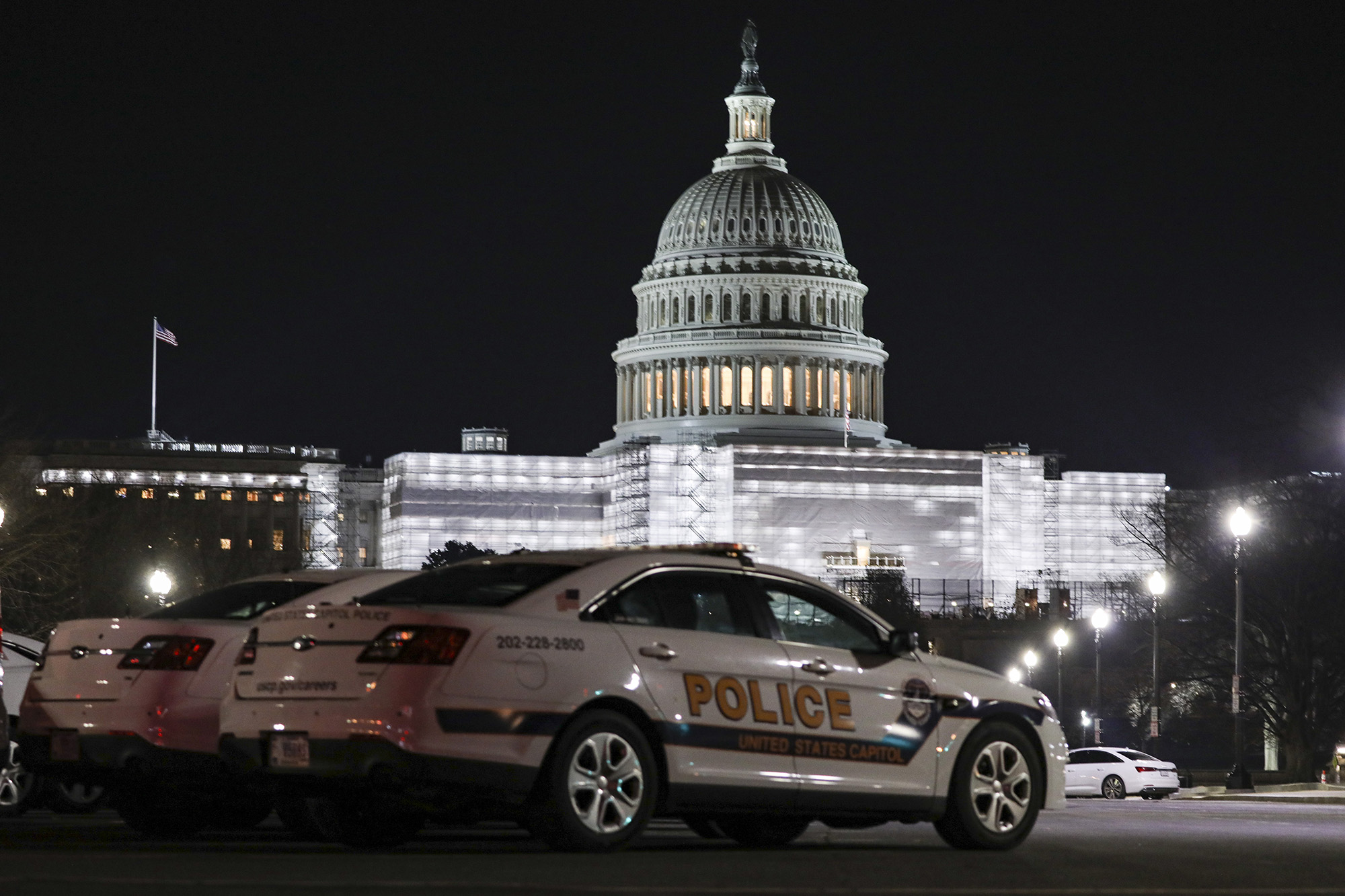 Security forces take measures around United States Capitol ahead of the official visit of Ukrainian President Volodymyr Zelensky to Washington D.C., on December 21.