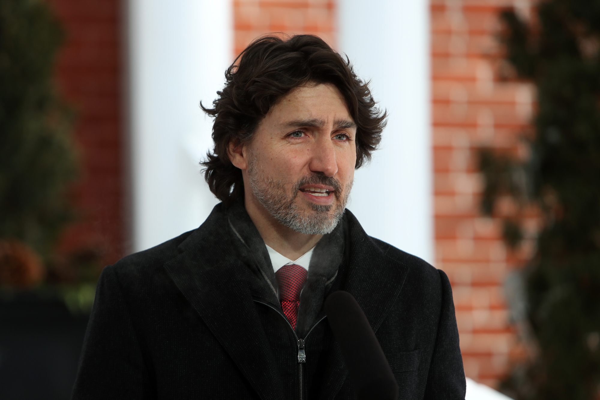 Justin Trudeau, Canada's prime minister, speaks during a news conference in Ottawa, Ontario, Canada, on February 12.