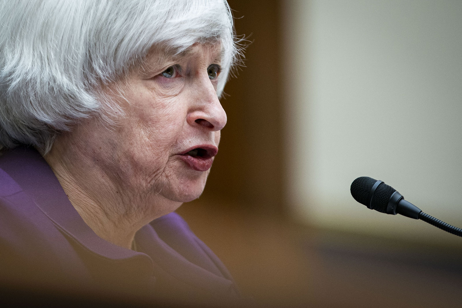 Treasure Secretary Janet Yellen appears before the House Financial Services Committee on April 6 in Washington, DC. 