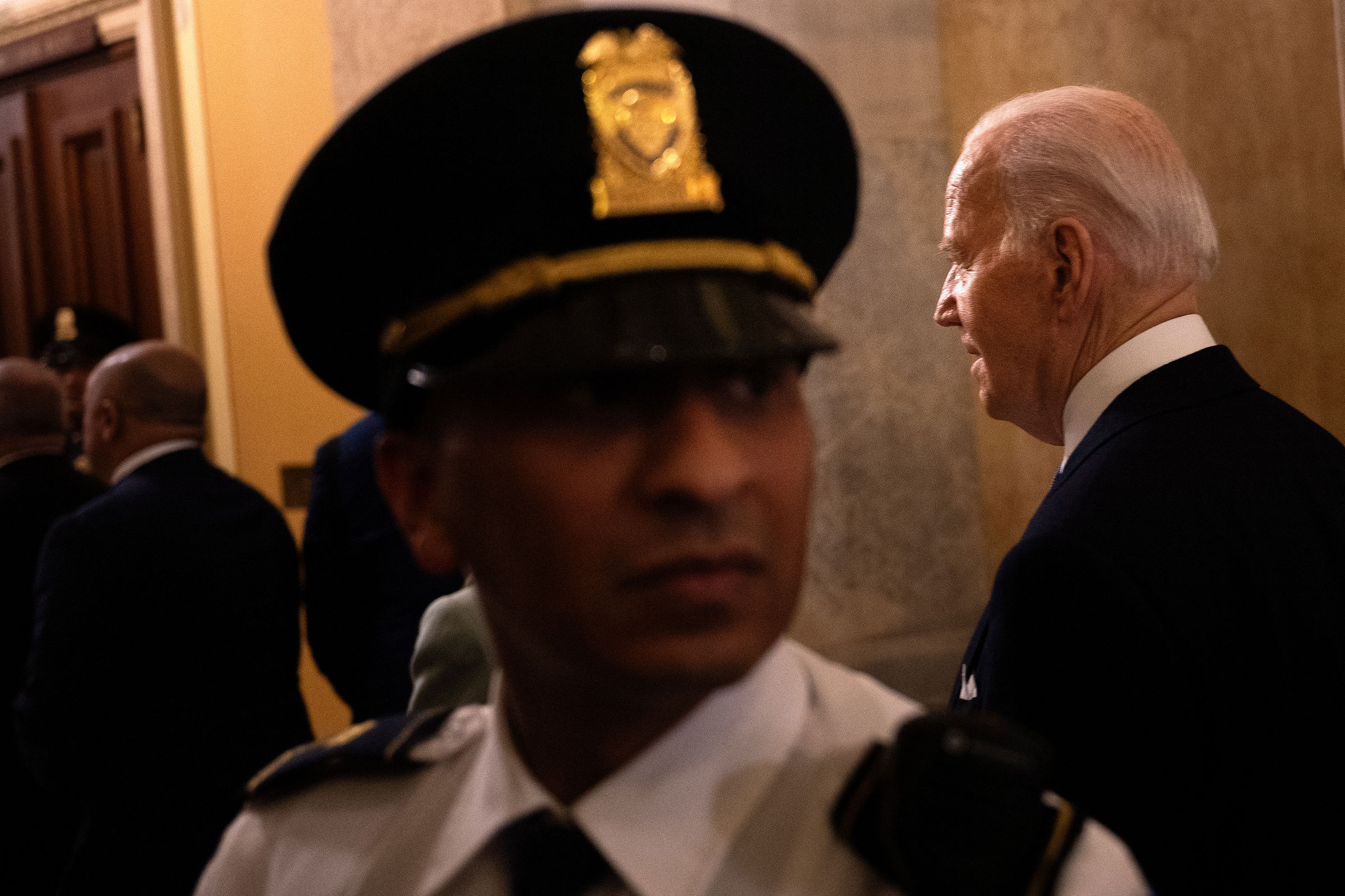 President Joe Biden arrives at the US Capitol to deliver his State of the Union address in the House Chamber in Washington, DC, on March 7.