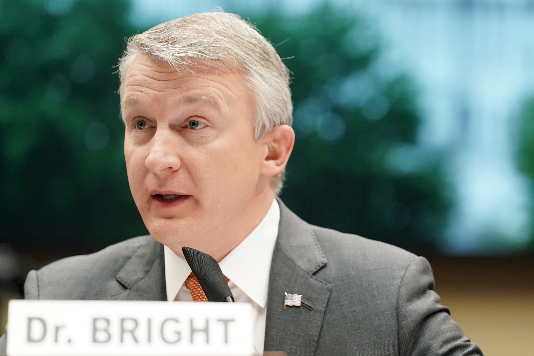 Rick Bright, former director of the Biomedical Advanced Research and Development Authority, testifies during a hearing in Washington, DC, on Thursday, May 14.  