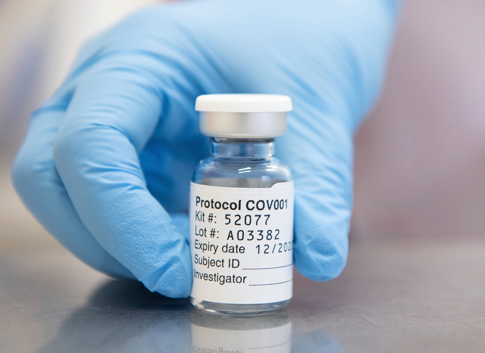 This undated file photo issued by the University of Oxford on November 23, shows a vial of coronavirus vaccine developed by AstraZeneca and Oxford University, in Oxford, England. 
