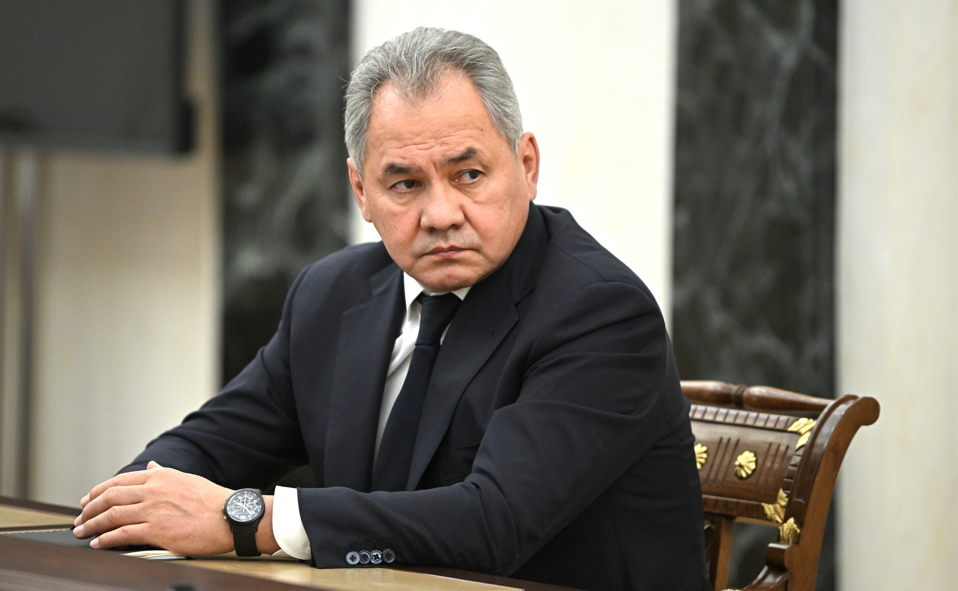 Russian Defense Minister Sergei Shoigu in Moscow, Russia, on February 14.