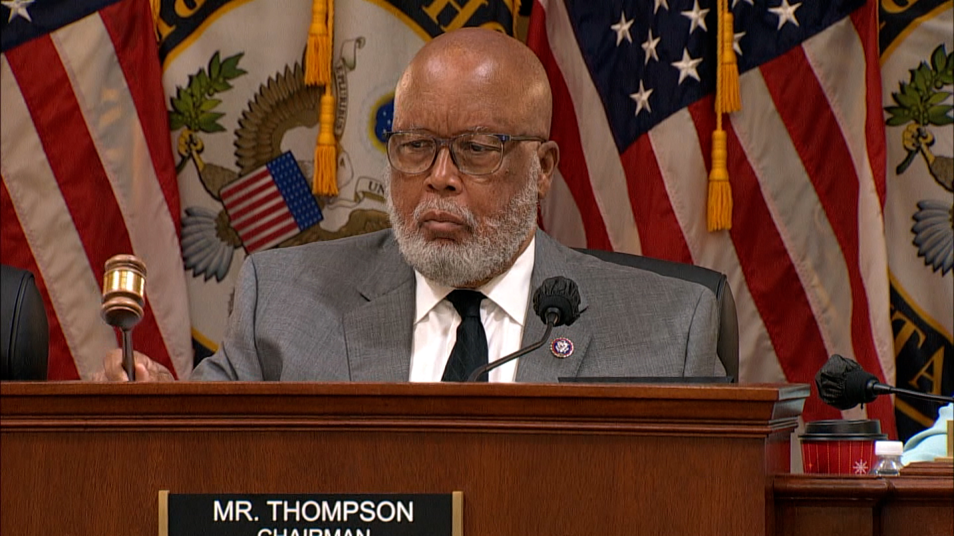 Rep. Bennie Thompson gavels the hearing into session on Monday.