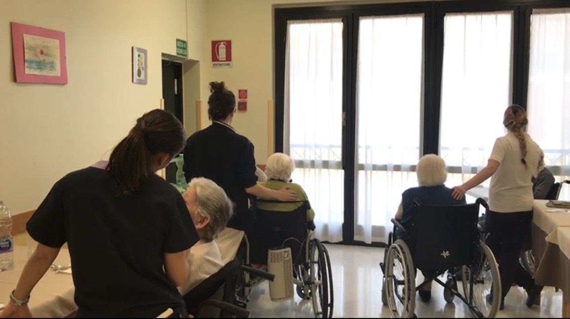 Thirteen retirement care home workers decided to self-quarantine at a senior citizen care service on the outskirts of Milan along with the 60 elderly guests they care for. 