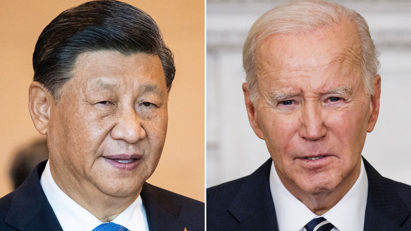 From left, President Xi Jinping and President Joe Biden.