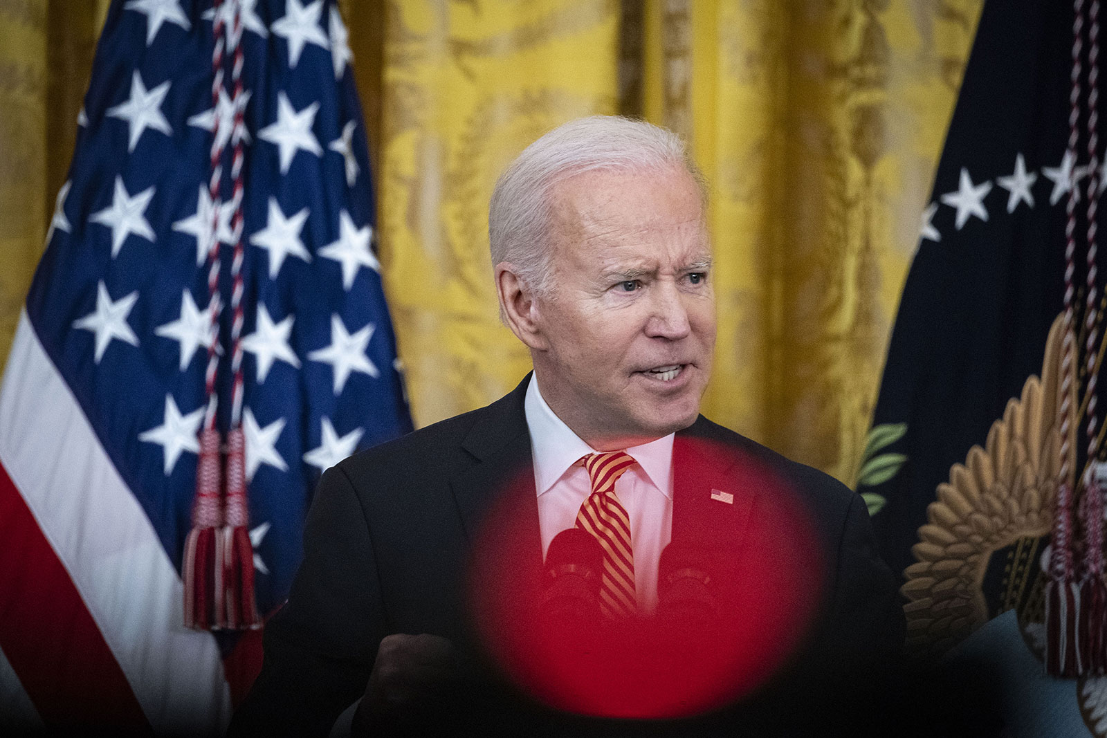 President Biden speaks during an event at the White House on Wednesday.