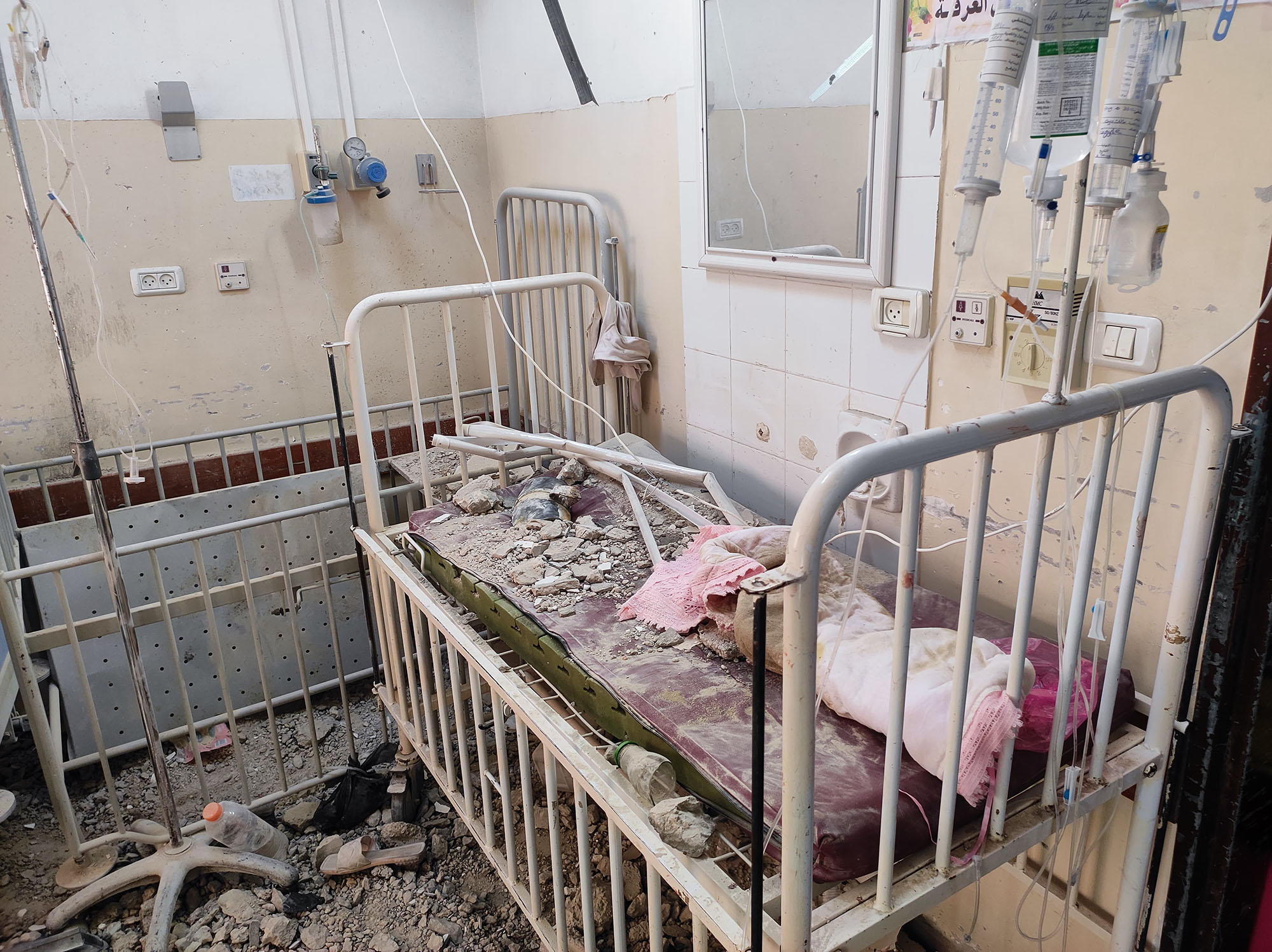 A destroyed infant intensive care unit at Kamal Adwan Hospital after targeting by the Israeli army in Beit Lahia, Gaza, on November 19.